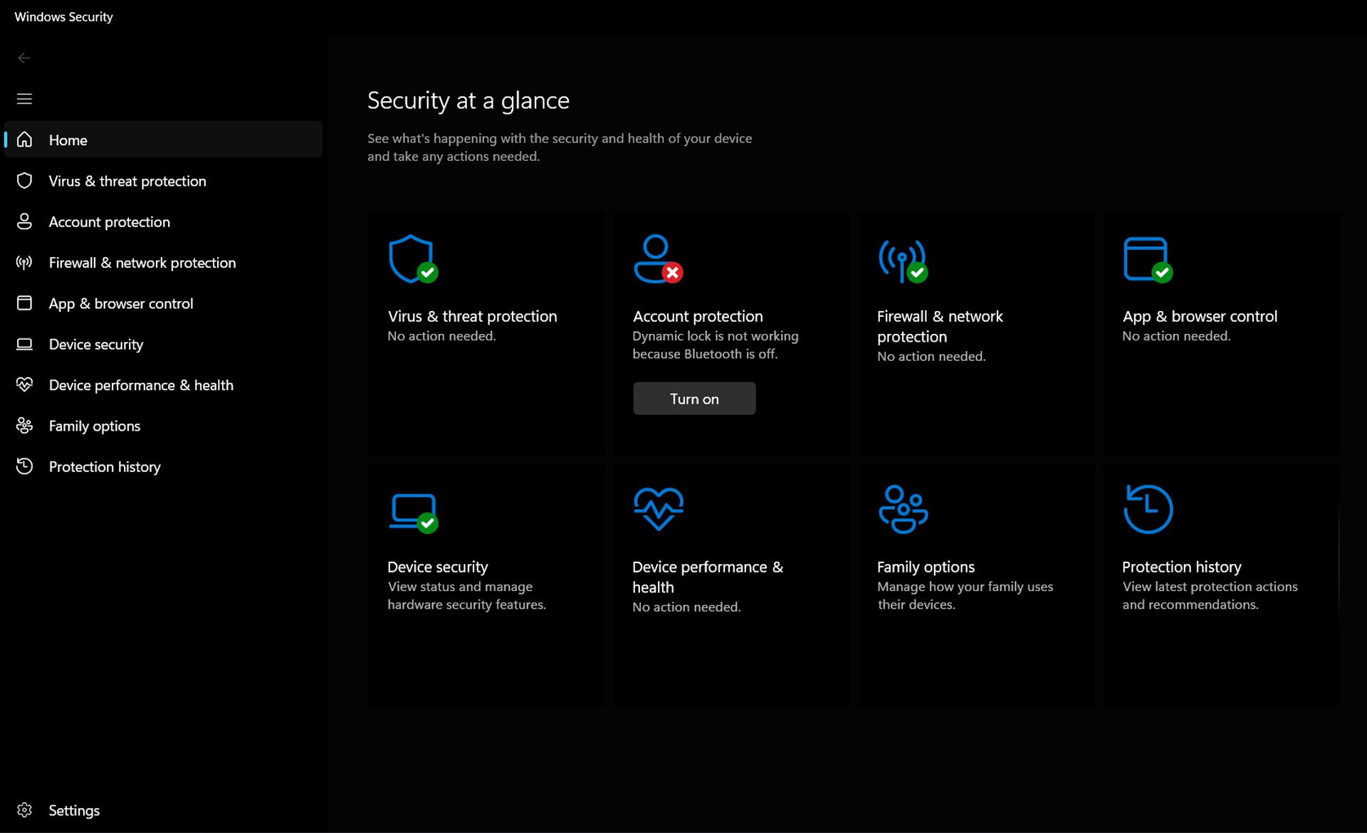 تنظیمات Windows Security