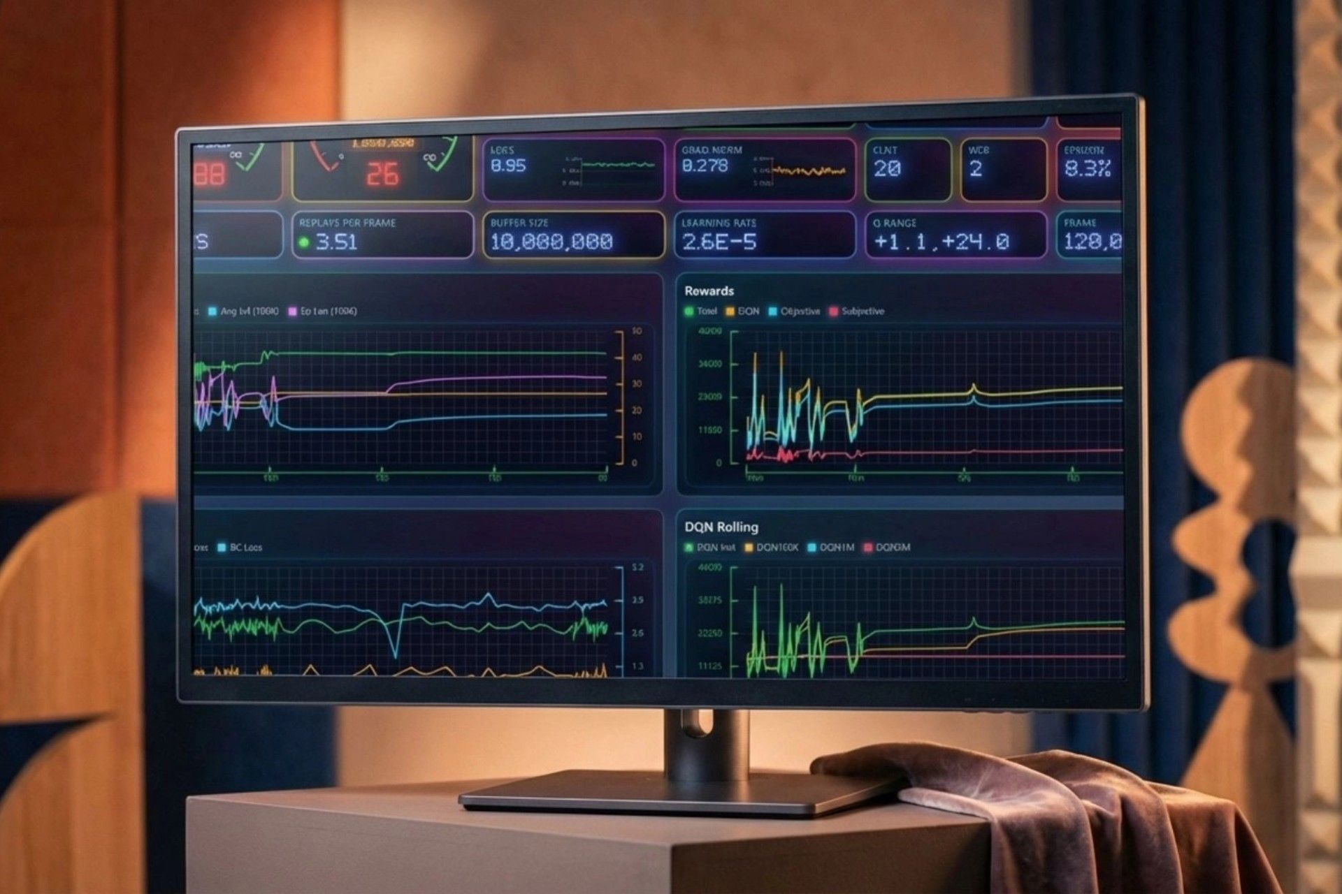 نمای یک مانیتور در حال اجرای تسک منیجر پیشرفته