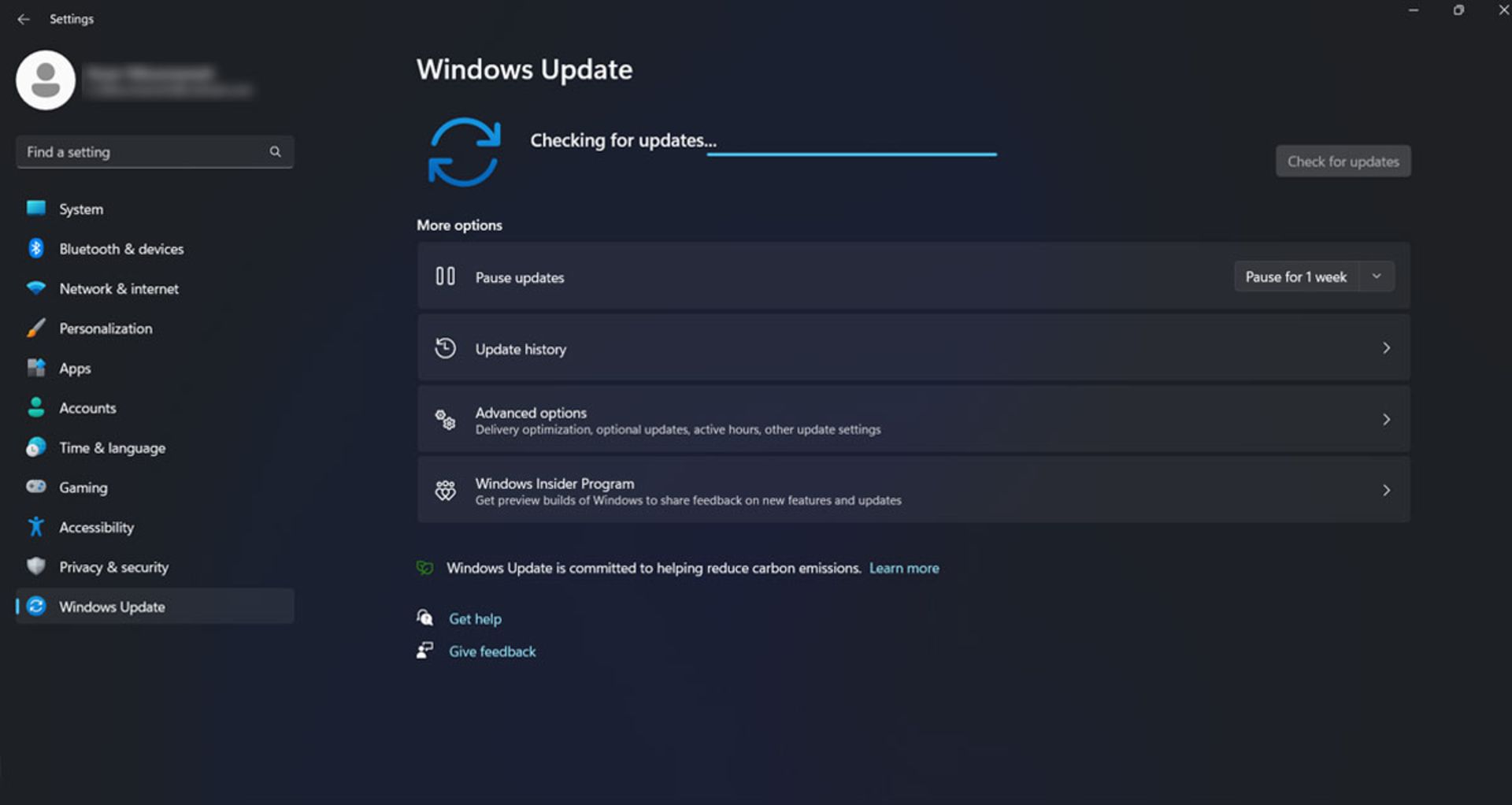 تنظیمات Windows update