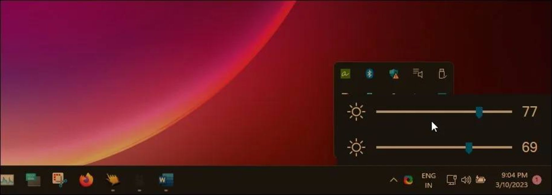 برنامه windows10 brightness slider
