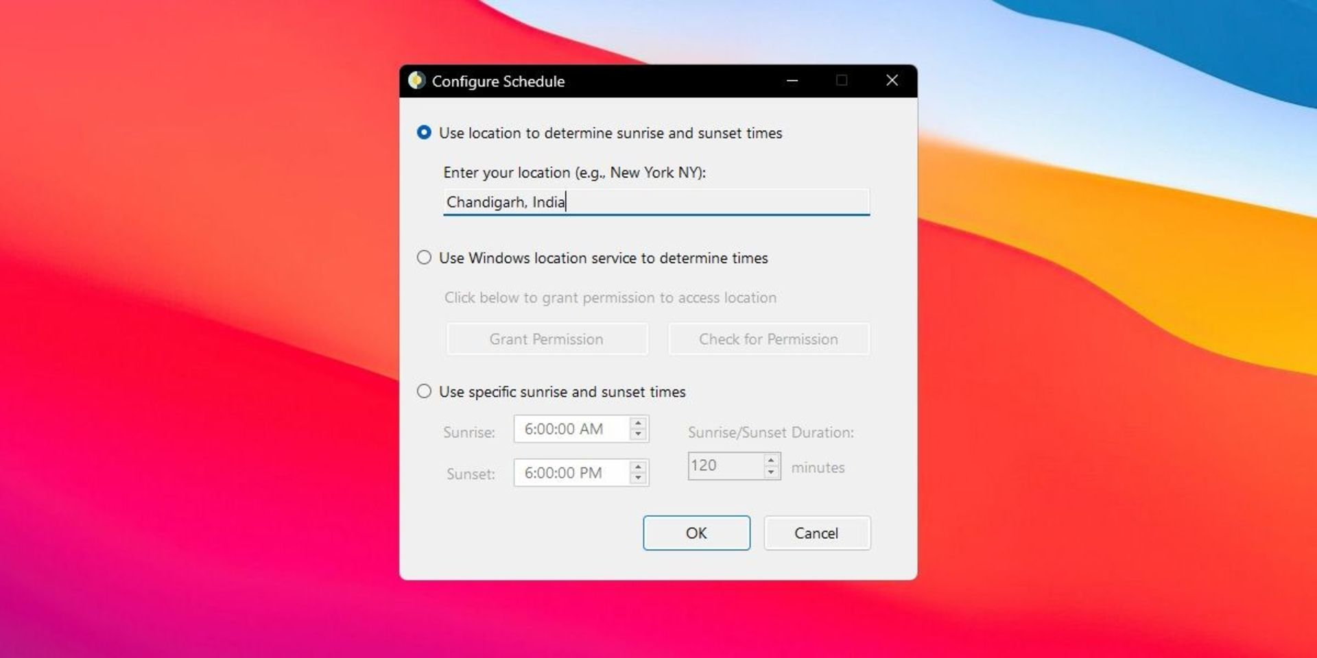 نرم‌افزار WinDynamicDesktop