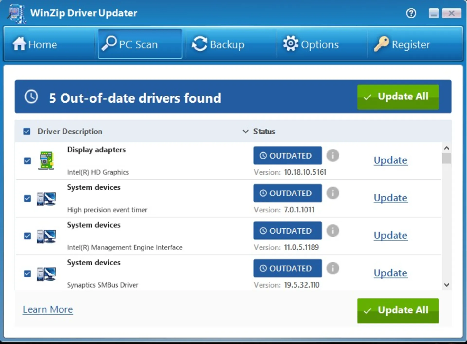 نرم افزار winzip driver updater