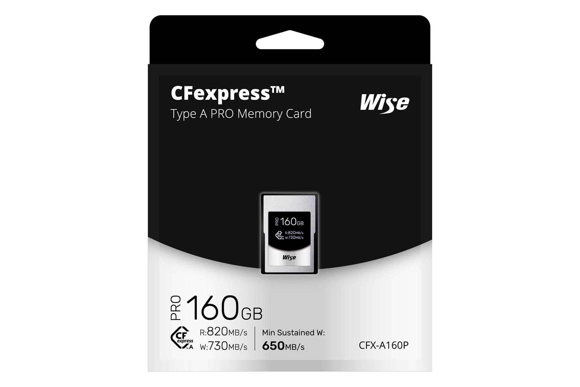 پکیج کارت حافظه وایز Wise CFX-A160P CFexpress Type A 160GB