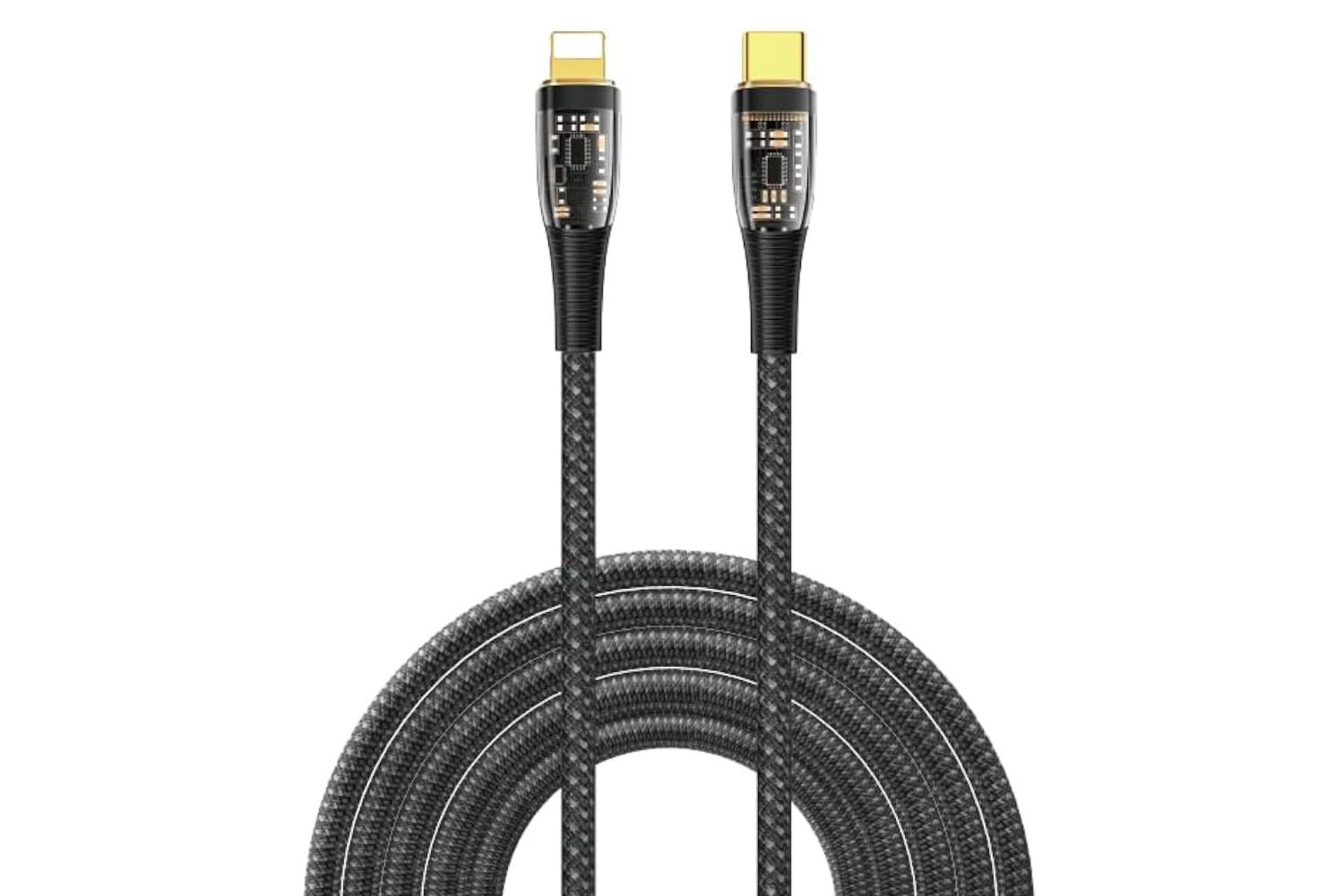 کابل شارژ USB ویوو Type-C به Lightning مدل TM01 با طول 1 متر رنگ مشکی