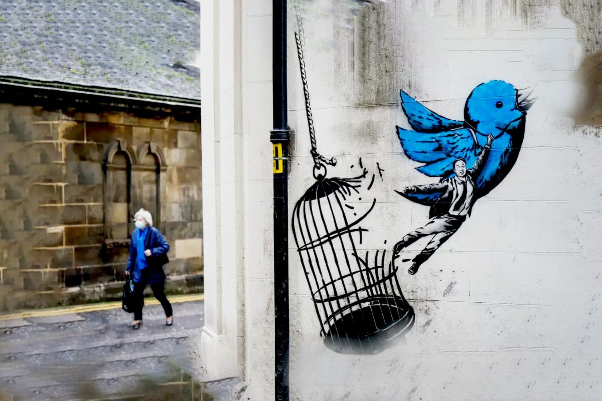 ماسک در حال پریدن از قفس توییتر