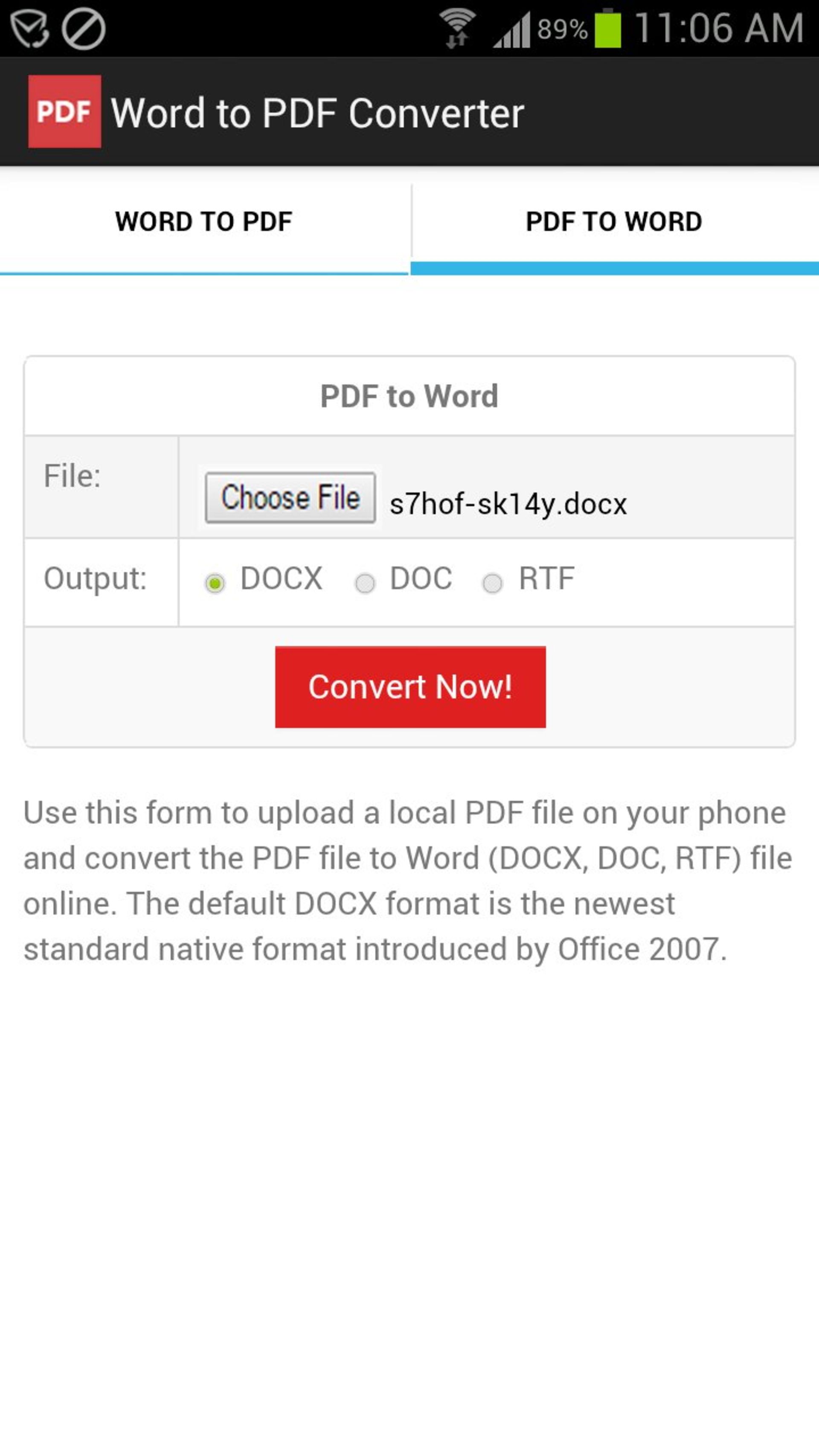 اپلیکیشن Word to PDF اندروید