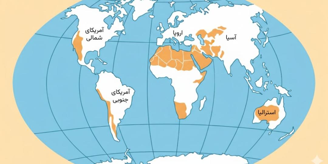 نقشه بیابان‌های گرم و خشک جهان
