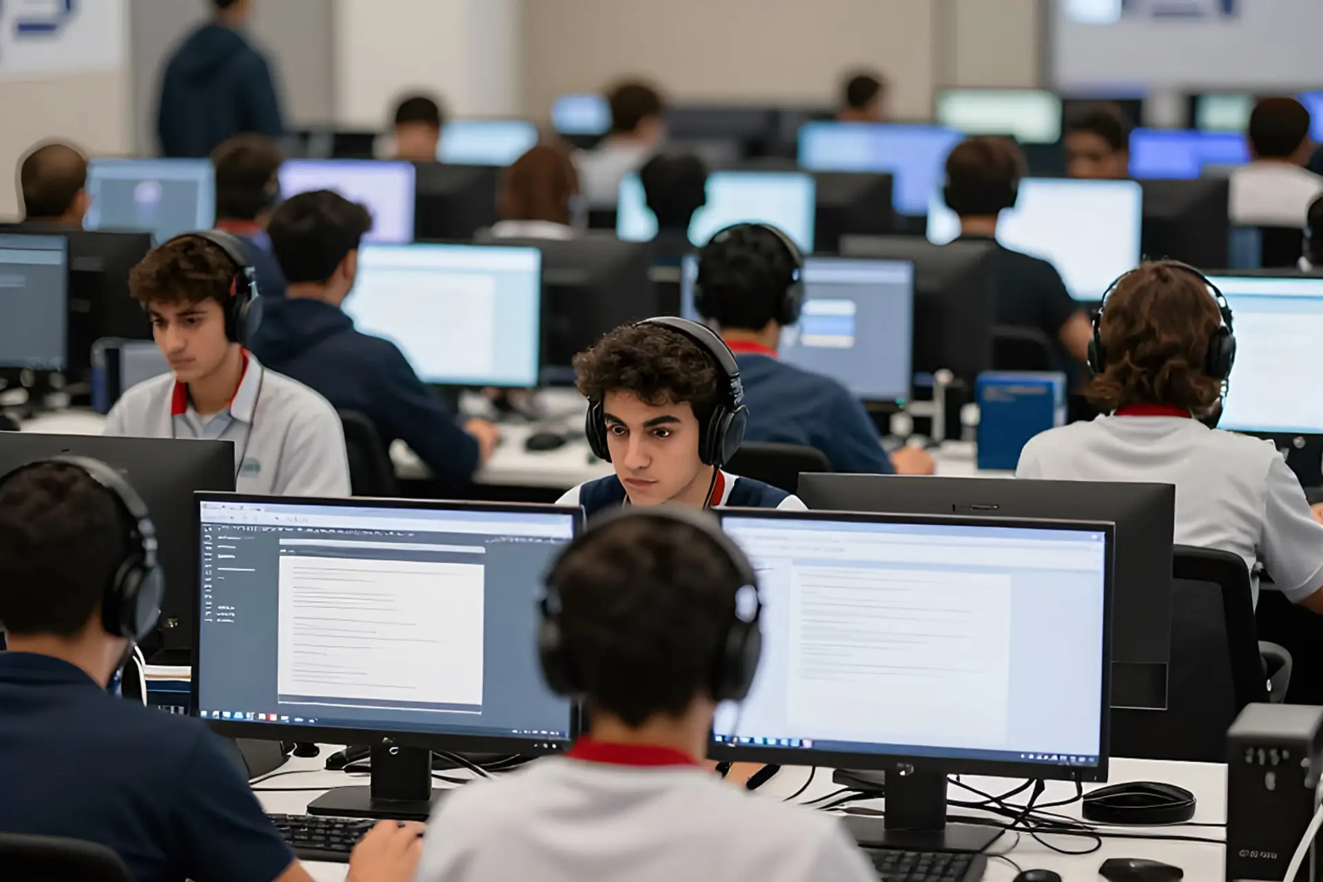 شرکت‌کنندگان در رقابت‌های جهانی WorldSkills 2026 با استفاده از تجهیزات کامپیوتری