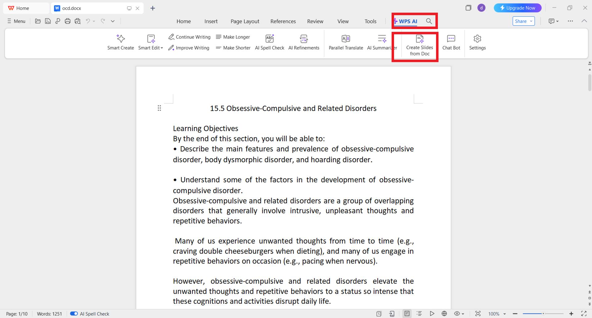 تبدیل ورد به پاورپوینت در نرم‌افزار WPS Office