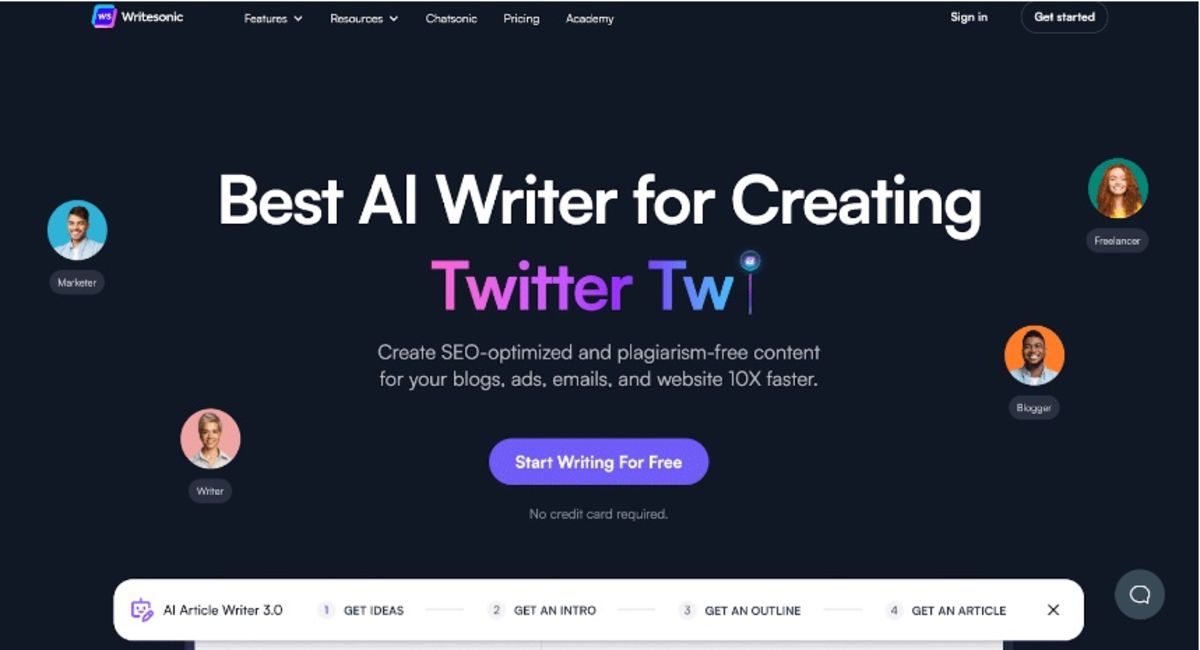 هوش مصنوعی writersonic تولید محتوای متنی