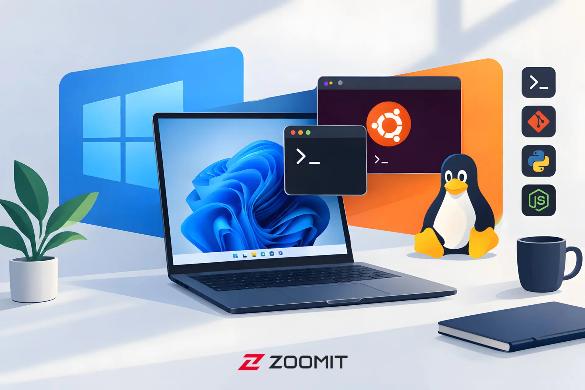 نمای گرافیکی اجرای سیستم‌عامل لینوکس (Linux) در محیط ویندوز