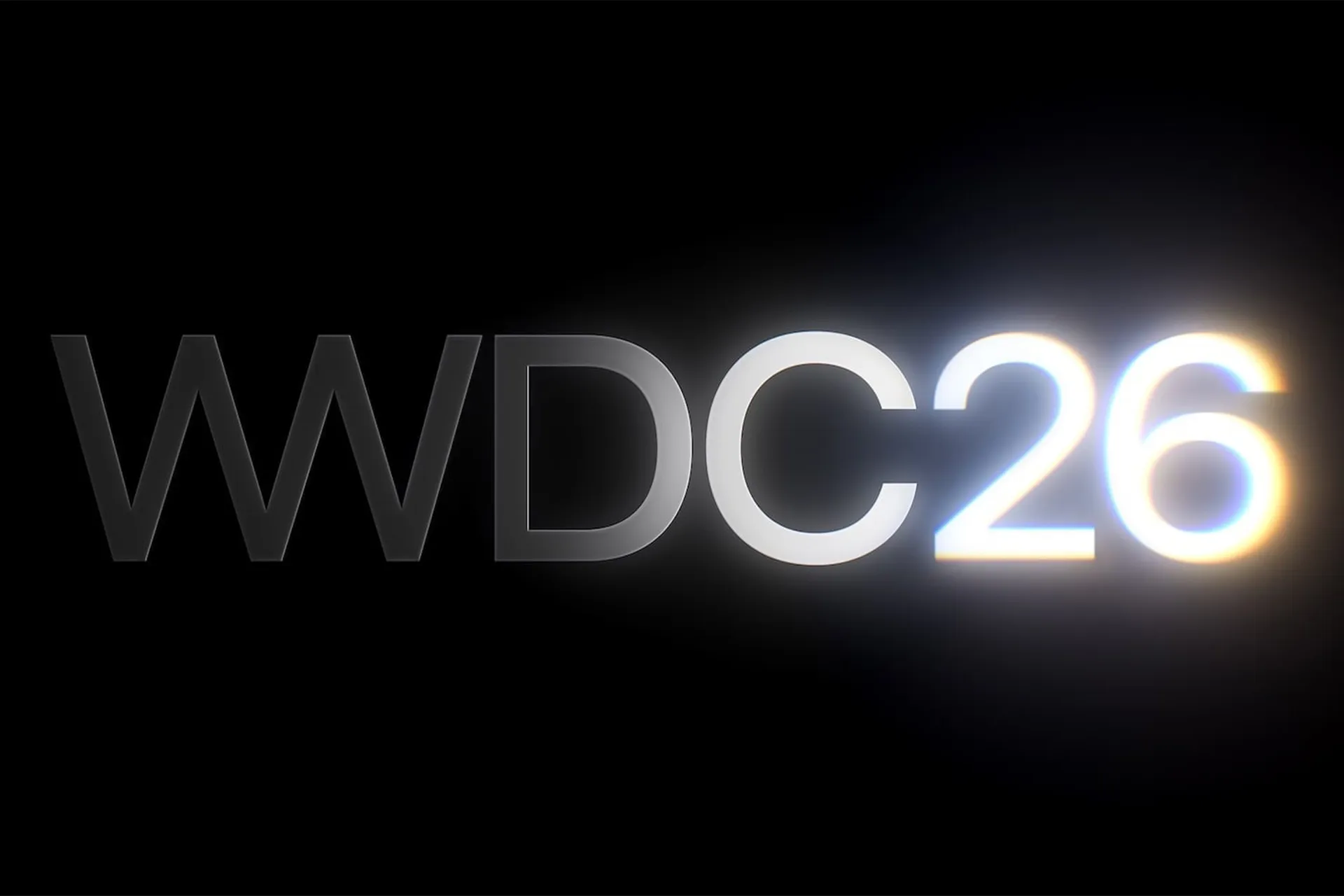 لوگو مراسم WWDC 26 اپل در پس‌زمینه‌ی مشکی