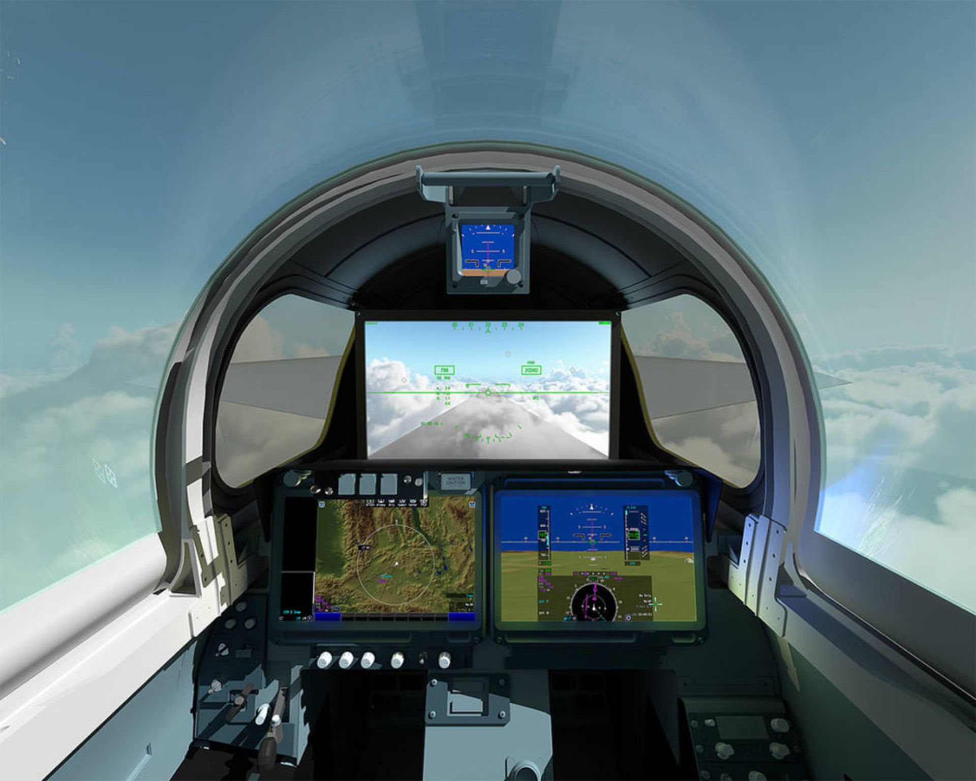 تصویرسازی از کابین خلبان X-59