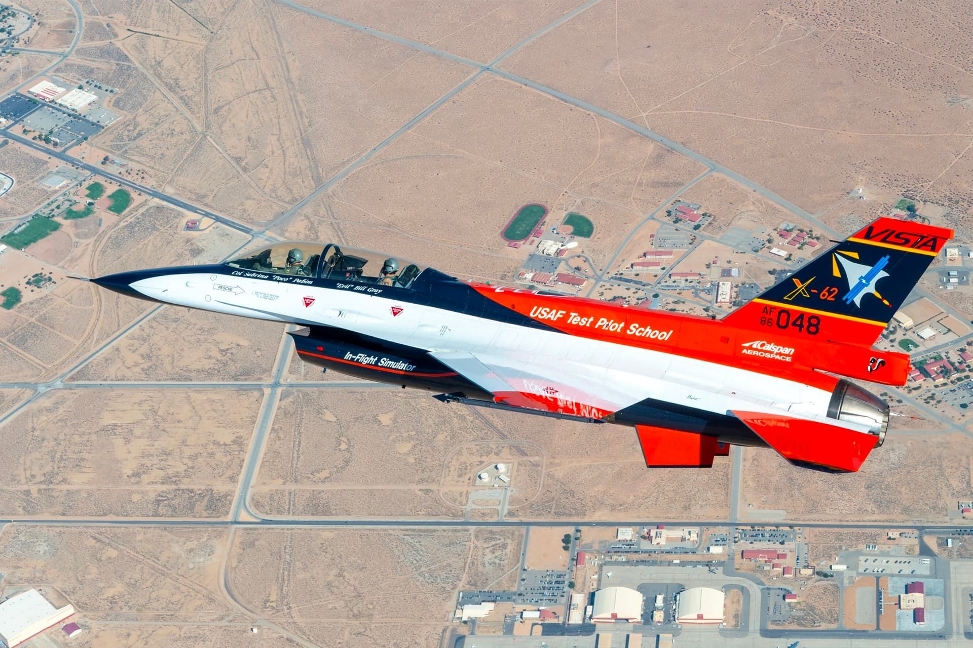 جت جنگنده X-62A VISTA ارتش آمریکا در آسمان