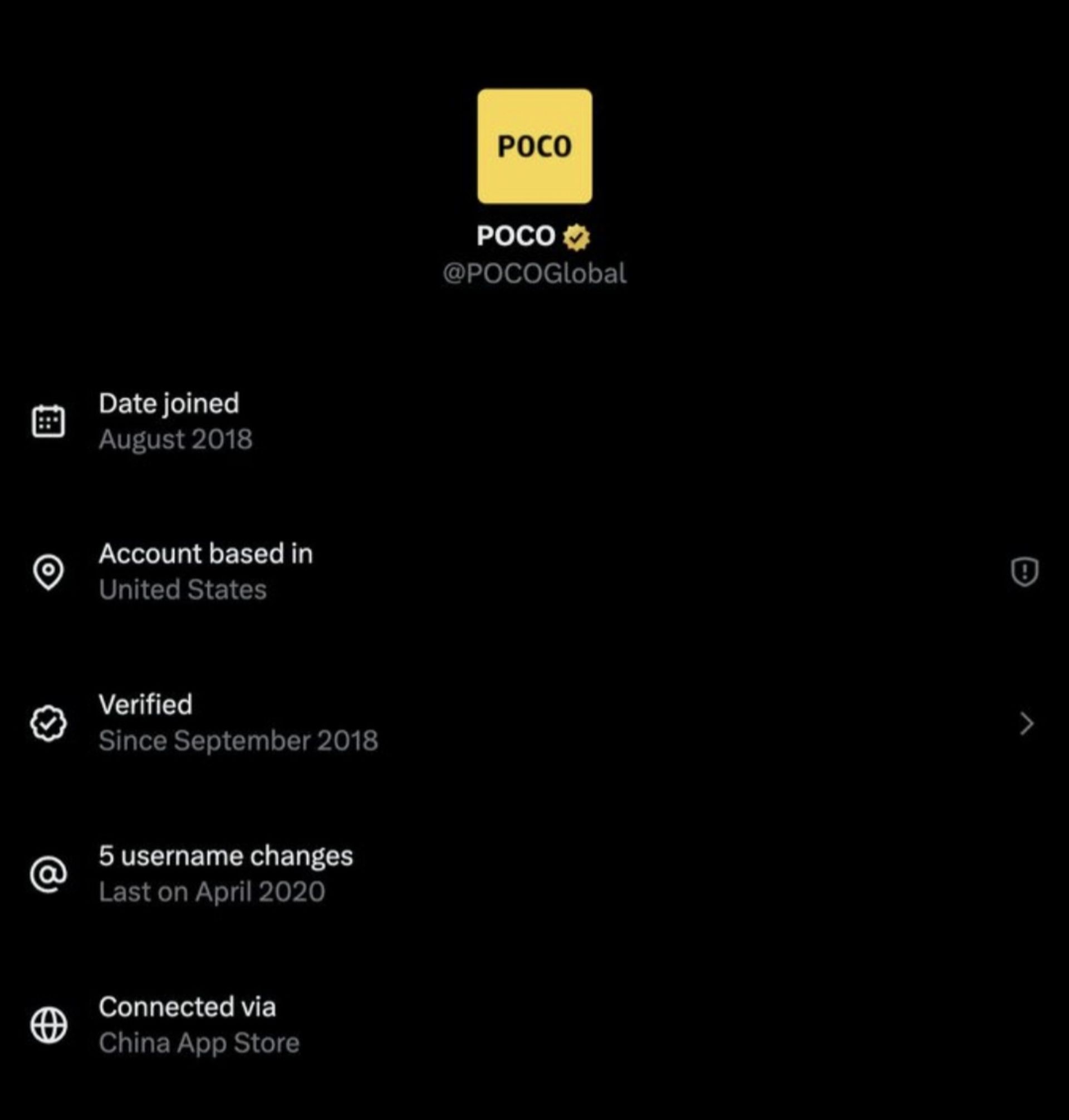 اطلاعات اکانت رسمی ایکس پوکو با نمایش استفاده از گوشی آیفون