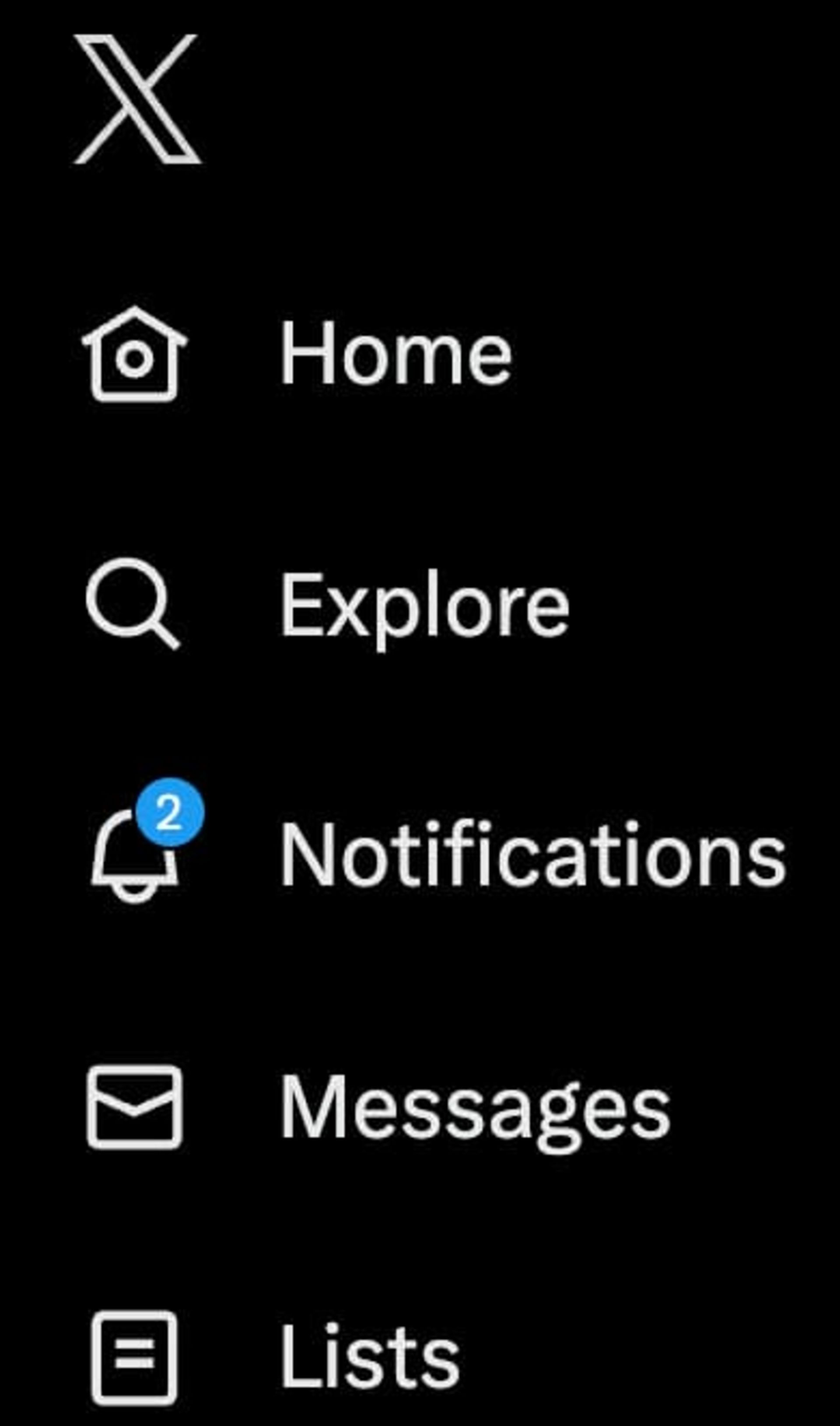 لوگو ایکس در صفحه اصلی توییتر