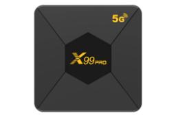 نمای پنل بالای اندروید باکس ایکس 99 Pro با نمایش لوگو