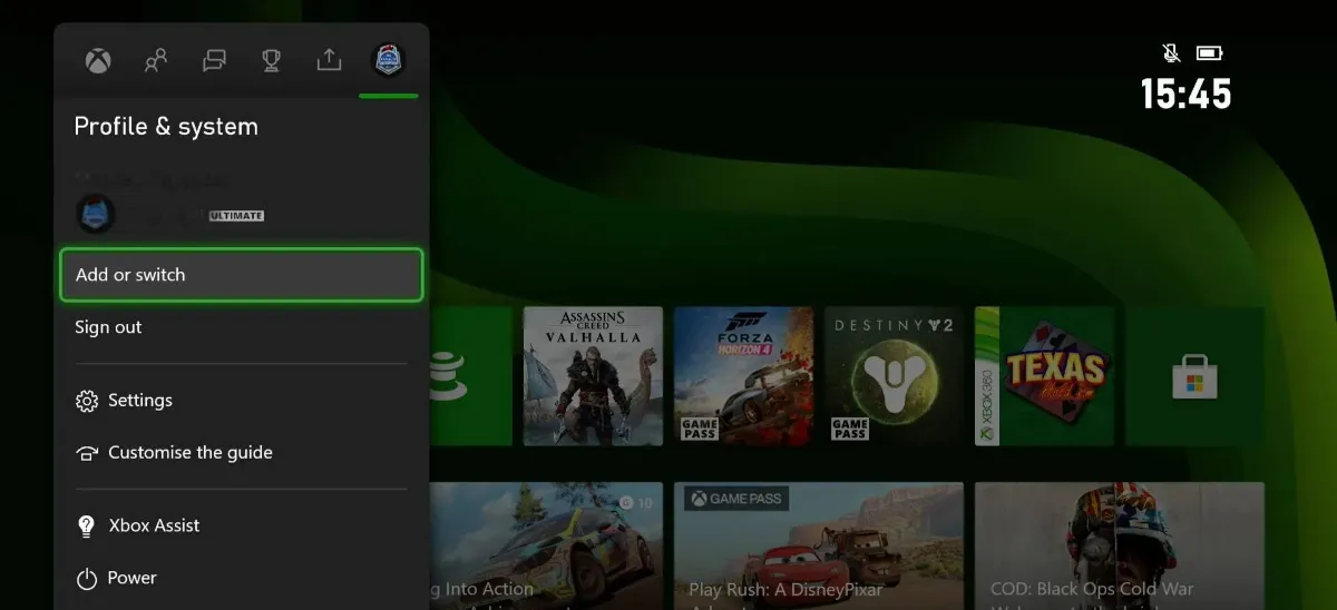 Add an account to Xbox