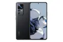 نمای کلی گوشی موبایل شیائومی 12T پرو / Xiaomi 12T Pro با نمایشگر روشن و نمایش لوگو و دوربین پنل پشت رنگ مشکی