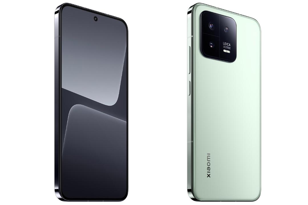 شیائومی ۱۳ / Xiaomi 13 مدل سبز از نمای پشت و جلو