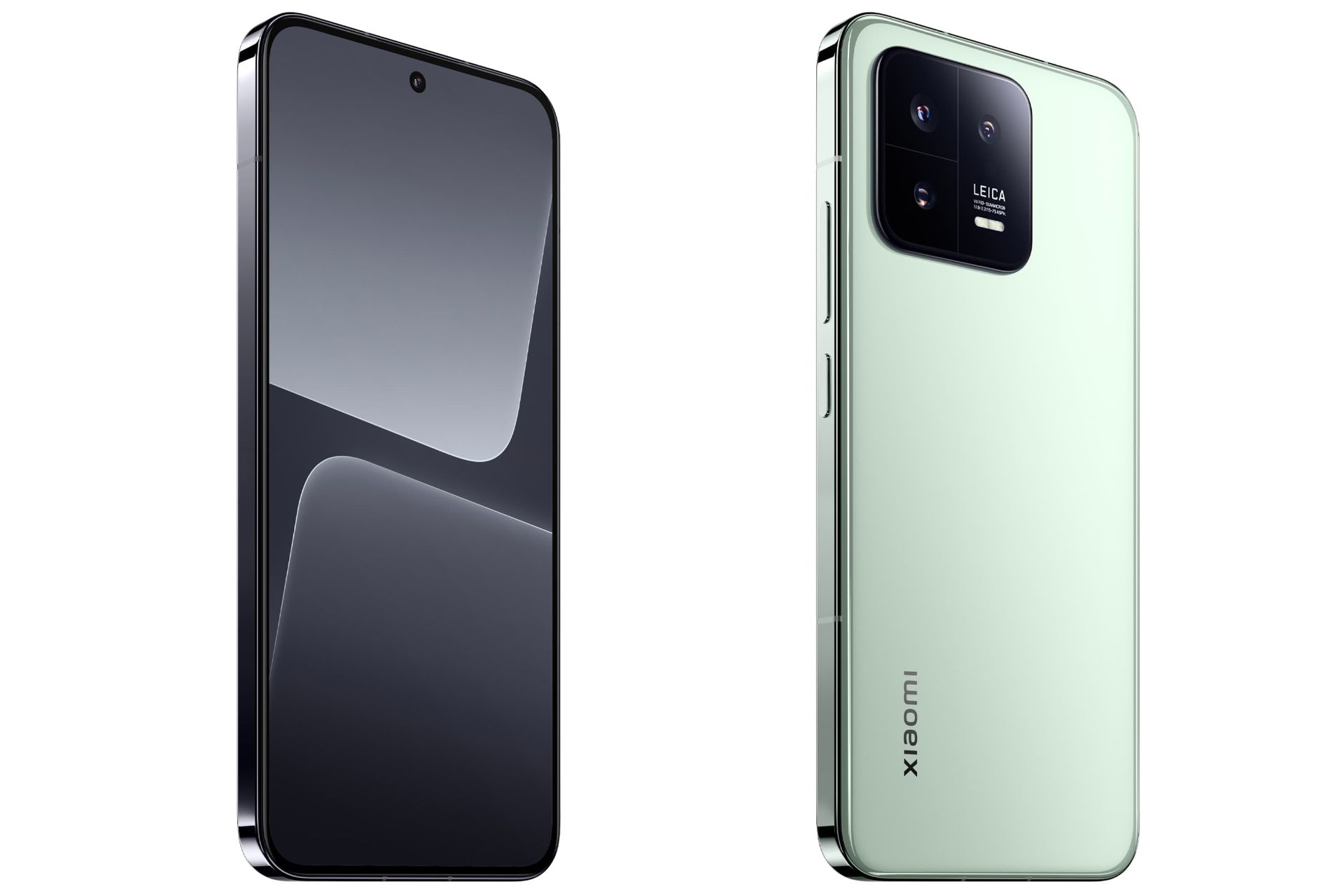 شیائومی ۱۳ / Xiaomi 13 مدل سبز از نمای پشت و جلو