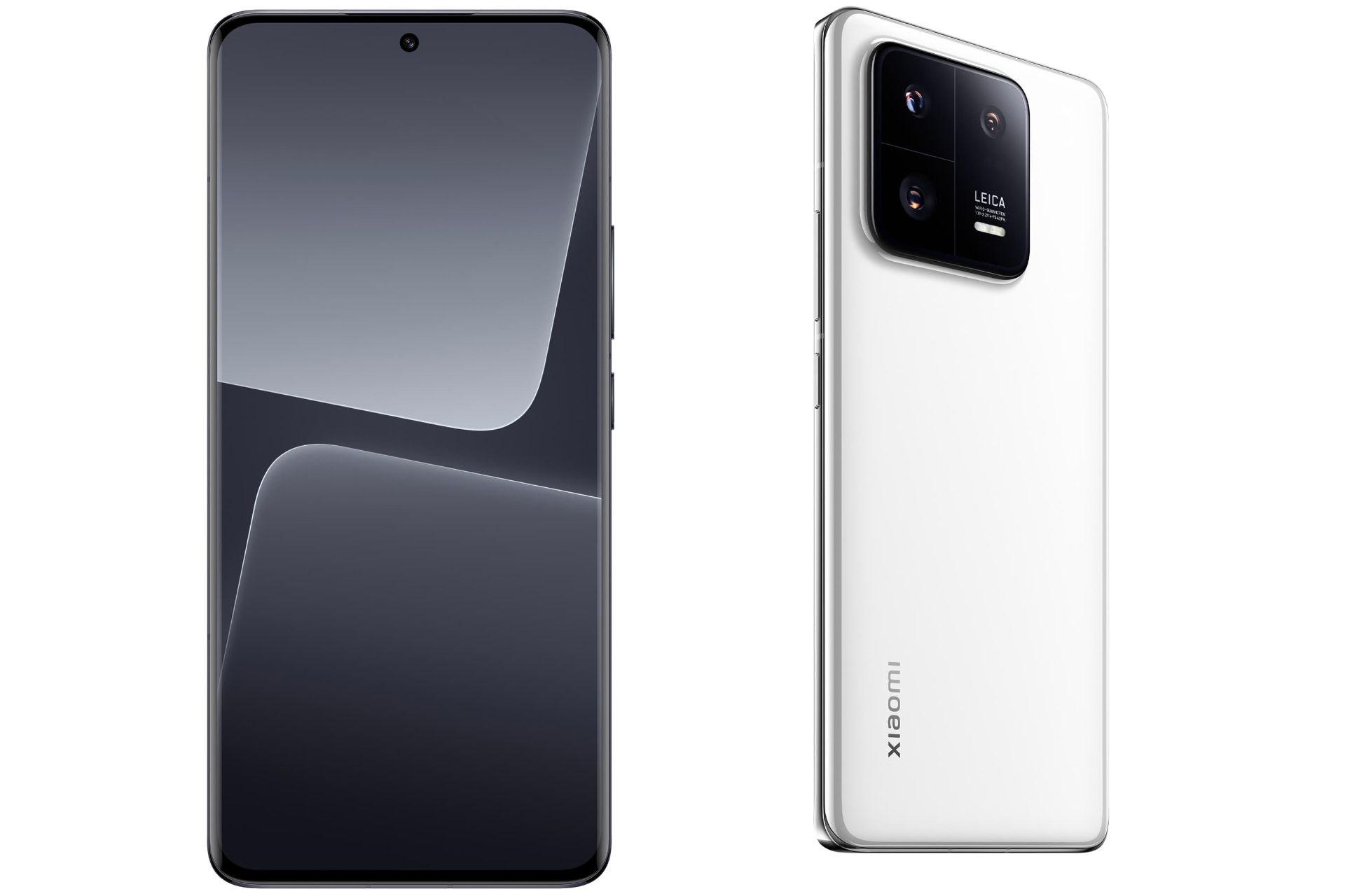 مدل سفید سرامیکی شیائومی ۱۳ پرو / Xiaomi 13 Pro از نمای پشت و جلو