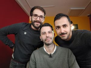 Keyvan Handi, Behzad Mareshian and Faraz Pashaei in Zomit office