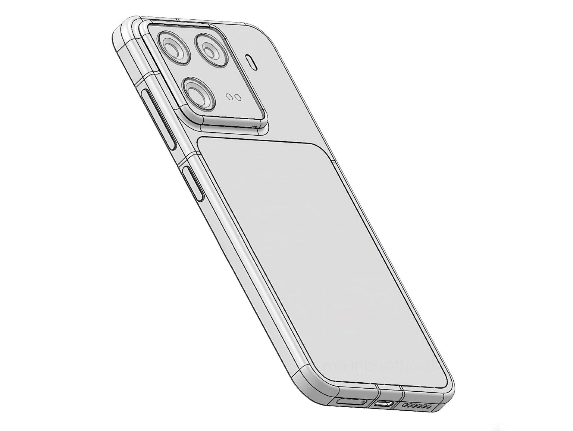 رندر CAD از پنل پشتی شیائومی ۱۶