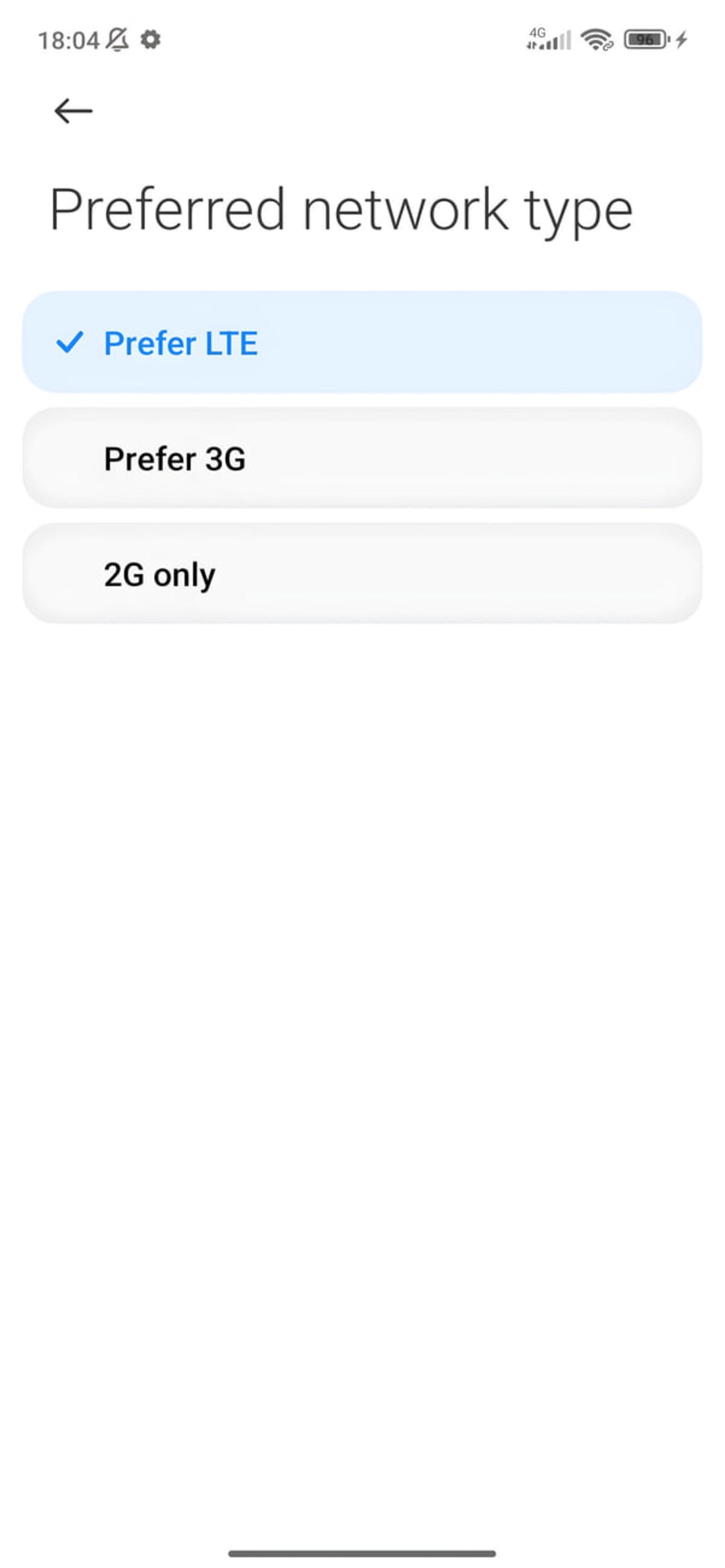 تنظیم شبکه 4G روی گوشی شیائومی