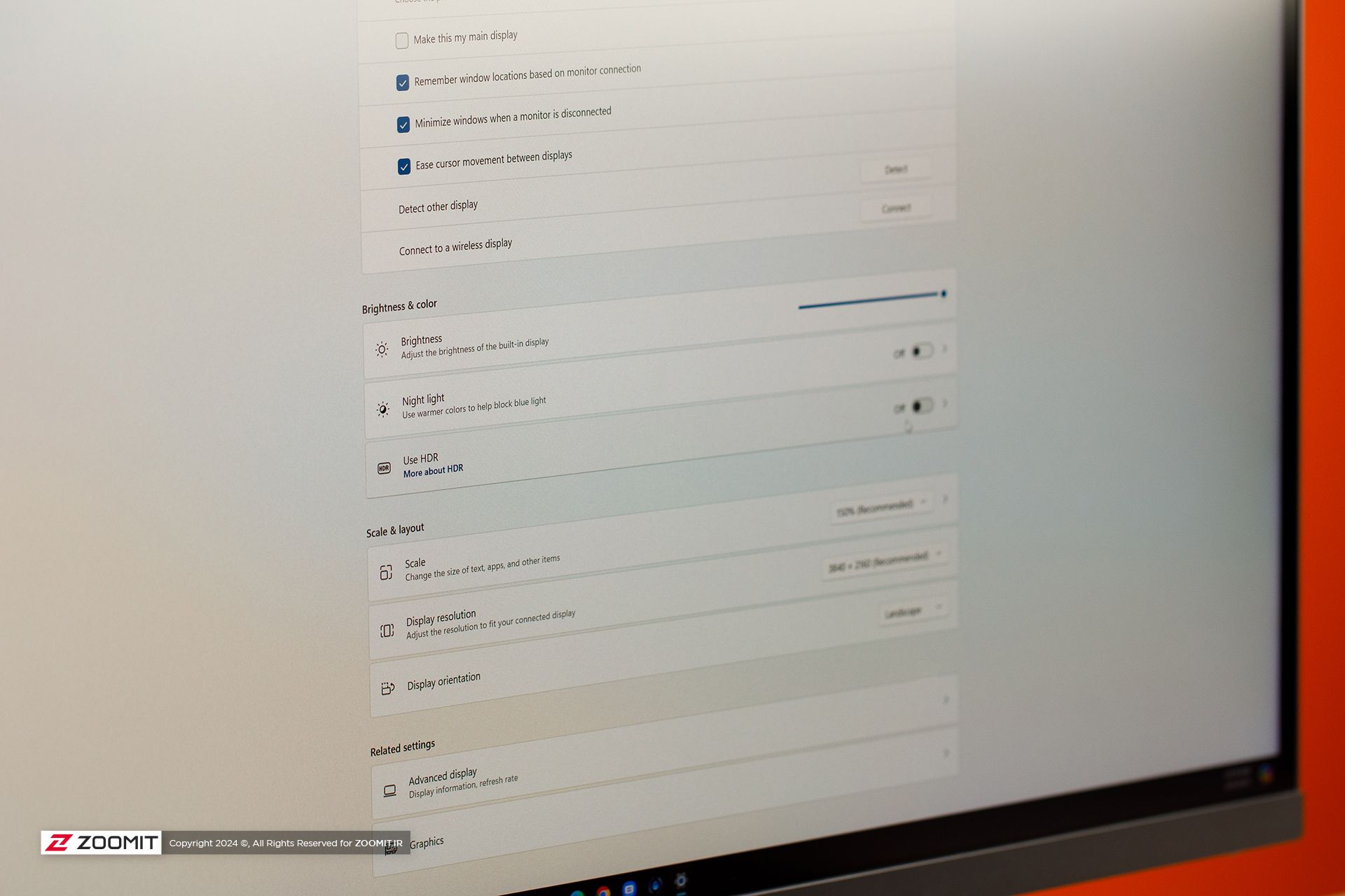 HDR image display mode on Xiaomi 4K monitor