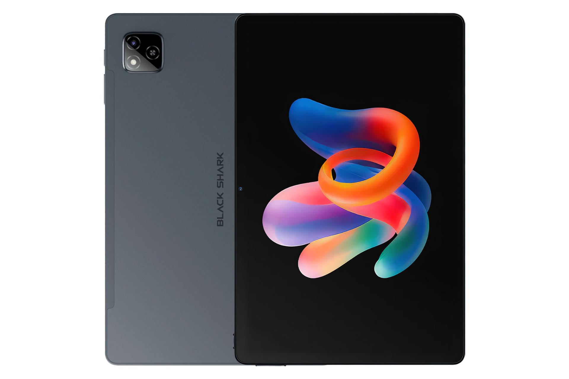 نمای کلی تبلت پد 7 بلک شارک شیائومی / Xiaomi Black Shark Pad 7 با نمایشگر روشن و نمایش لوگو و دوربین