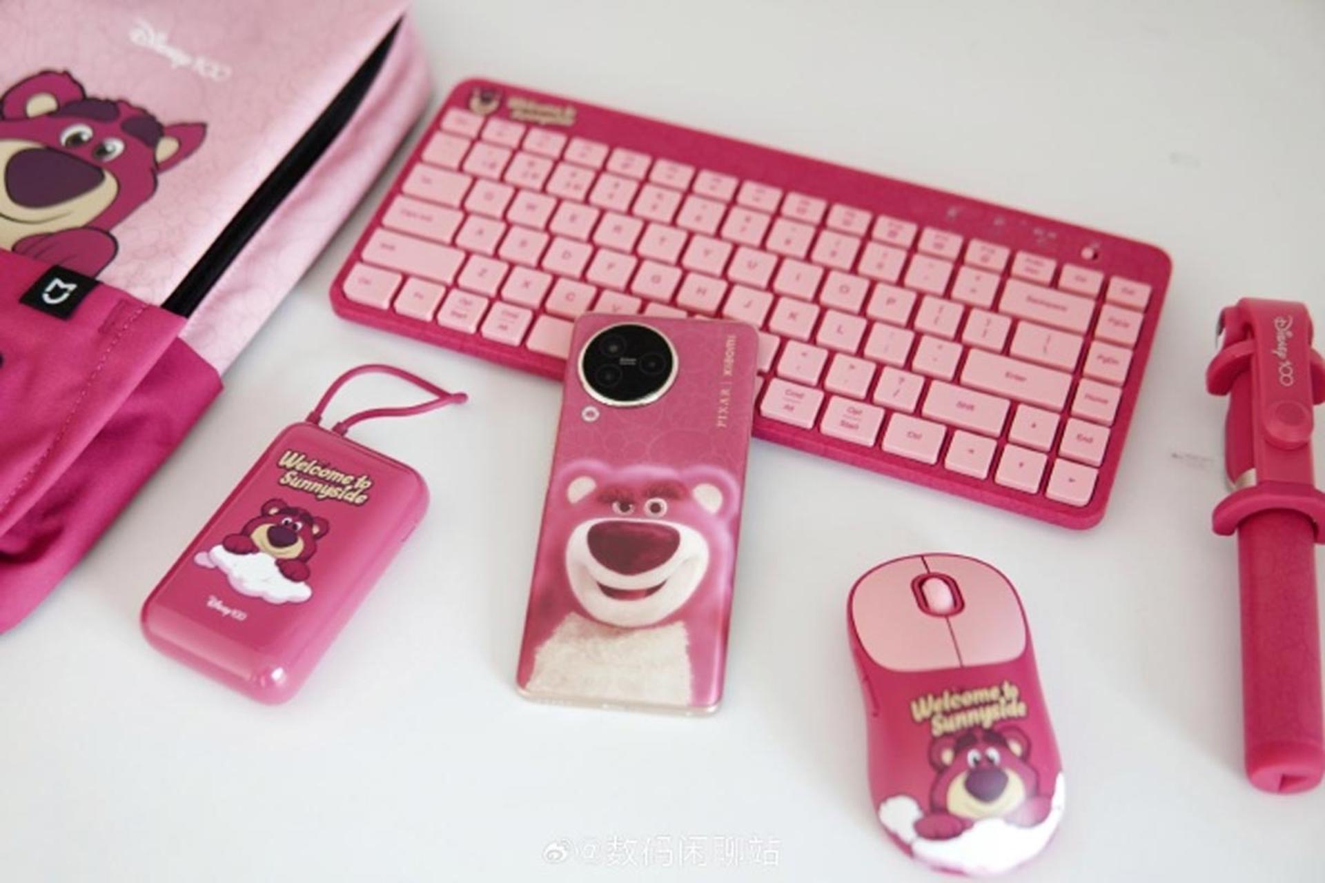 گوشی شیائومی  Civi 3نسخه‌ی Strawberry Bear به همراه کیبورد، موس و مجموعه کامل