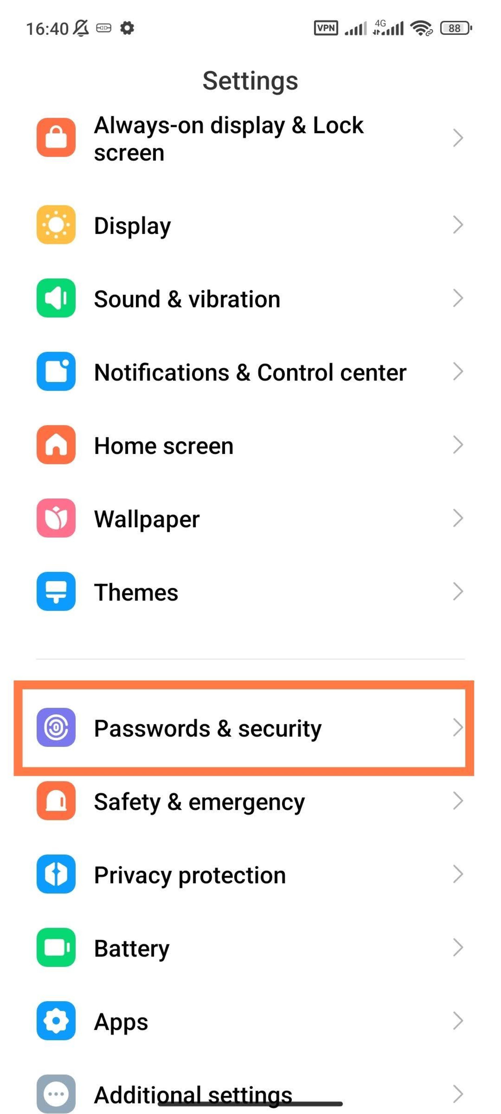 Xiaomi phone settings