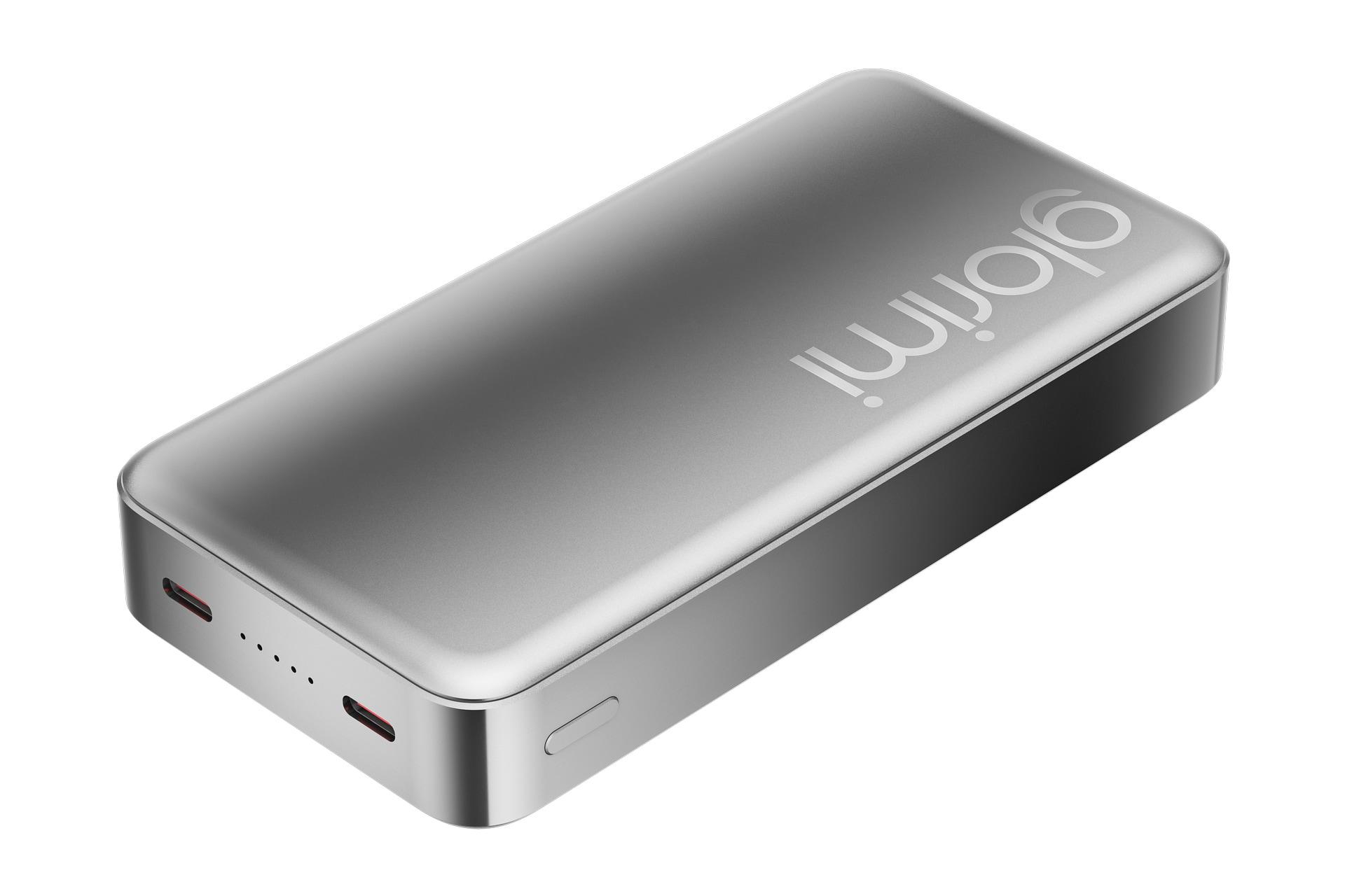 پاور بانک شیائومی گلوریمی Xiaomi Glorimi FitCore 20000mAh از نمای کناری