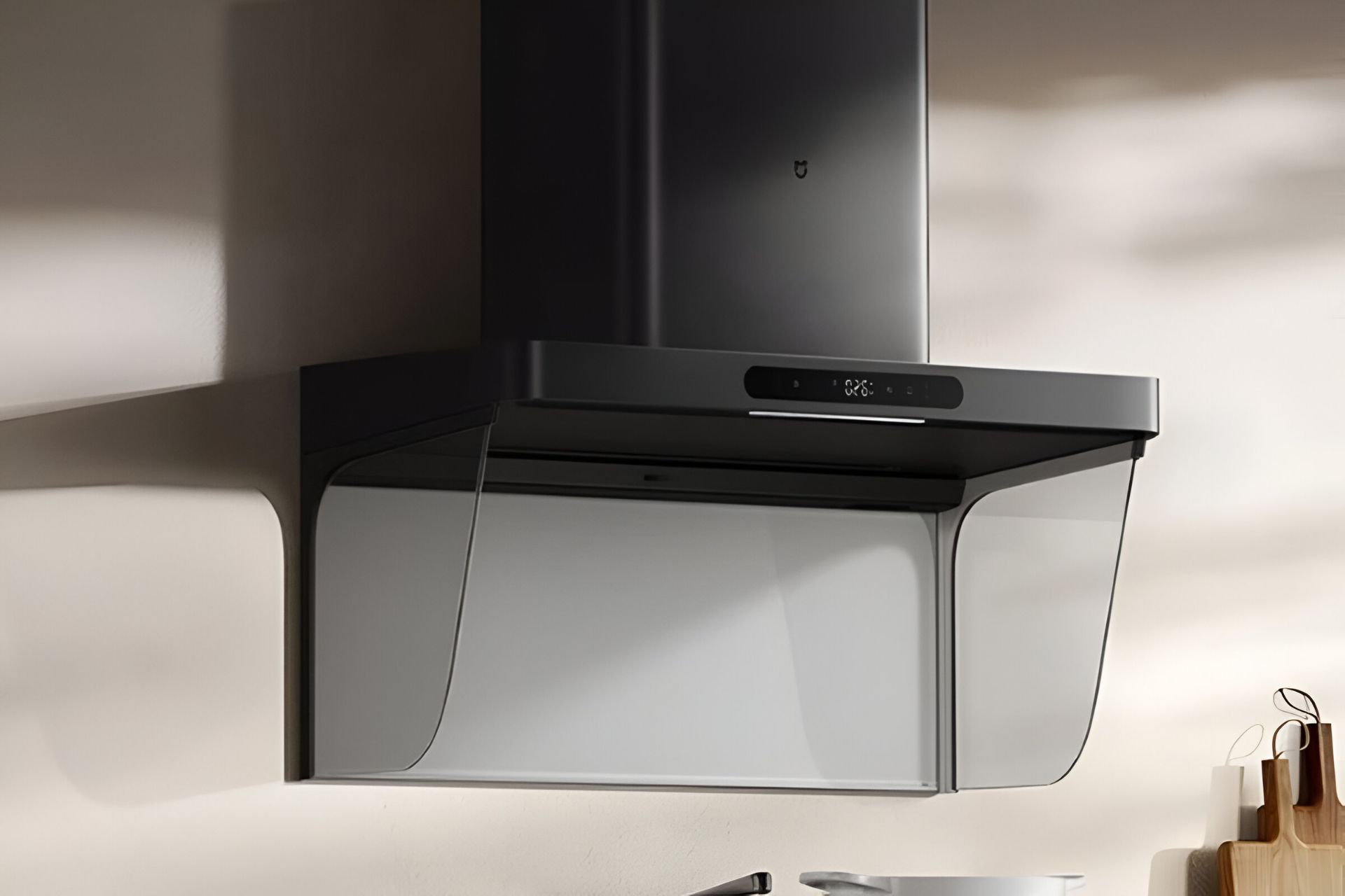 هود آشپزخانه‌ی شیائومی روی دیوار از نمای جلو