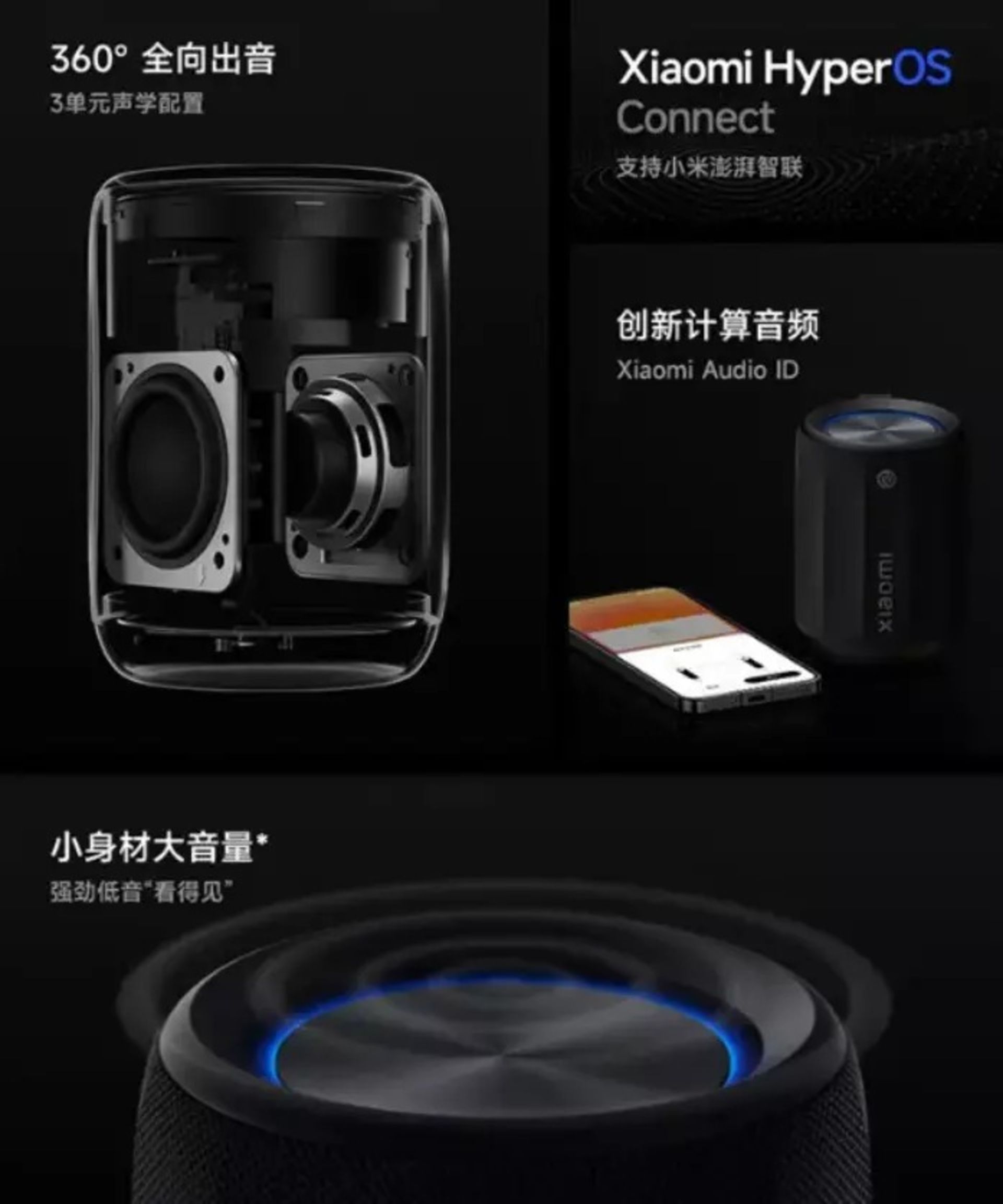 اسپیکر شیائومی مدل Bluetooth Speaker Mini در کنار گوشی هوشمند
