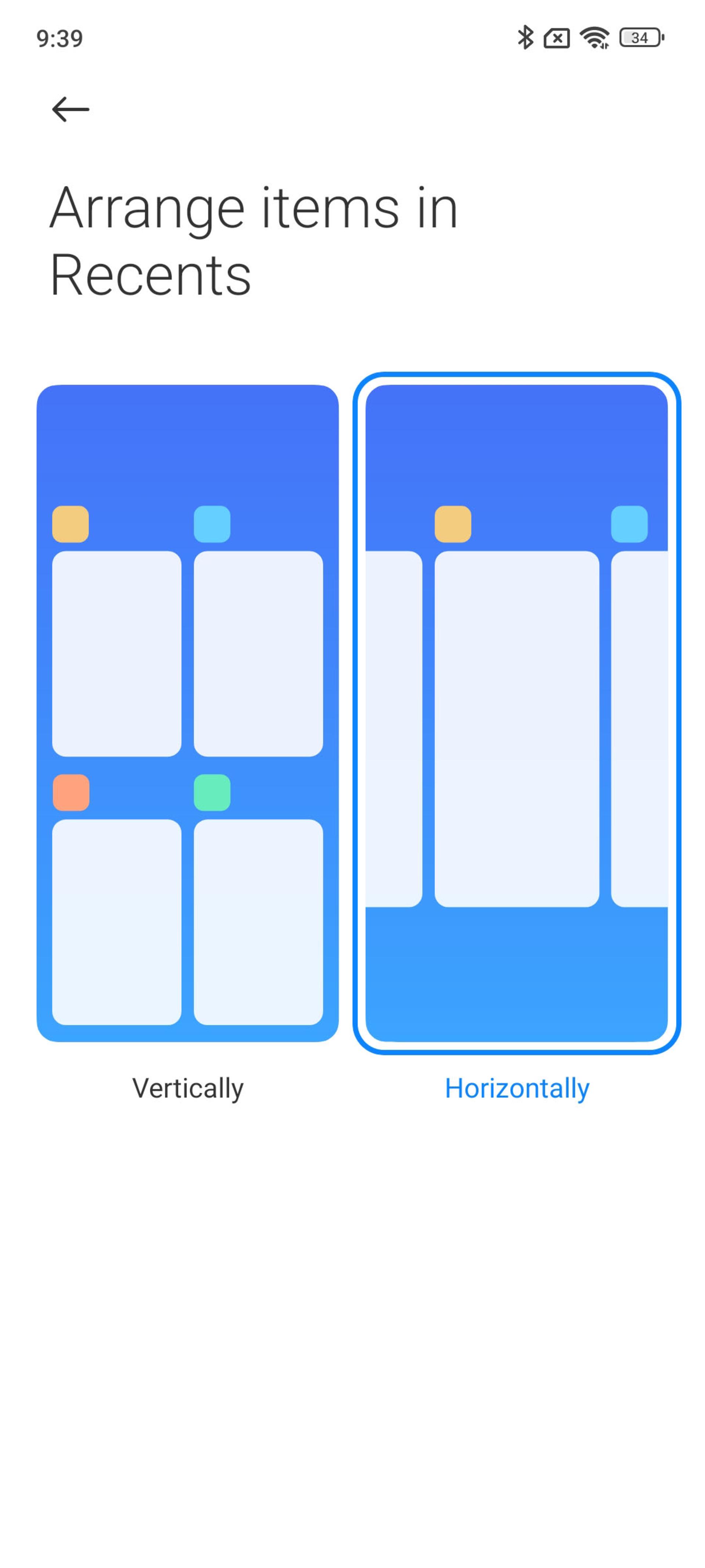 انتخاب چیدمان قسمت Overview در رابط کاربری MIUI شیائومی