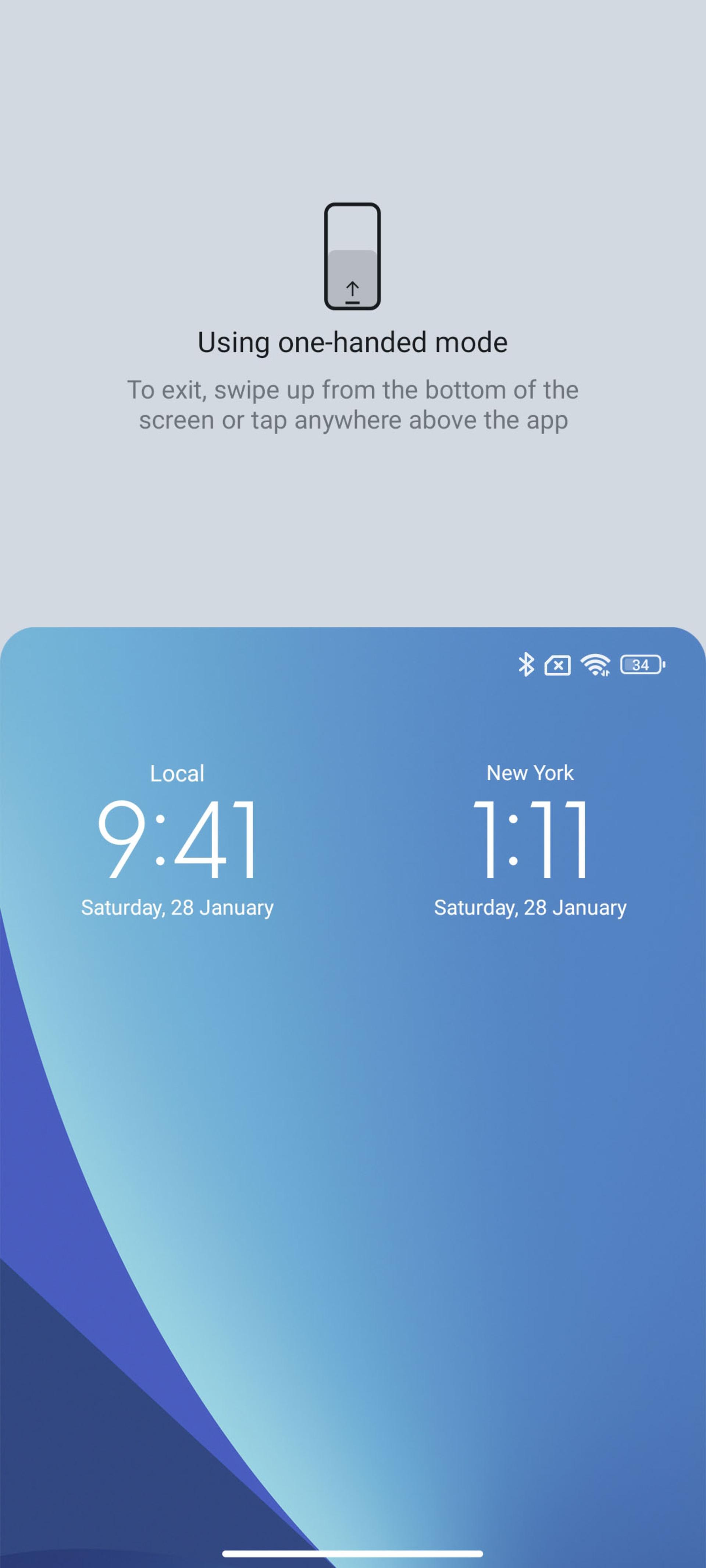 حالت One-Handed mode رابط کاربری MIUI شیائومی