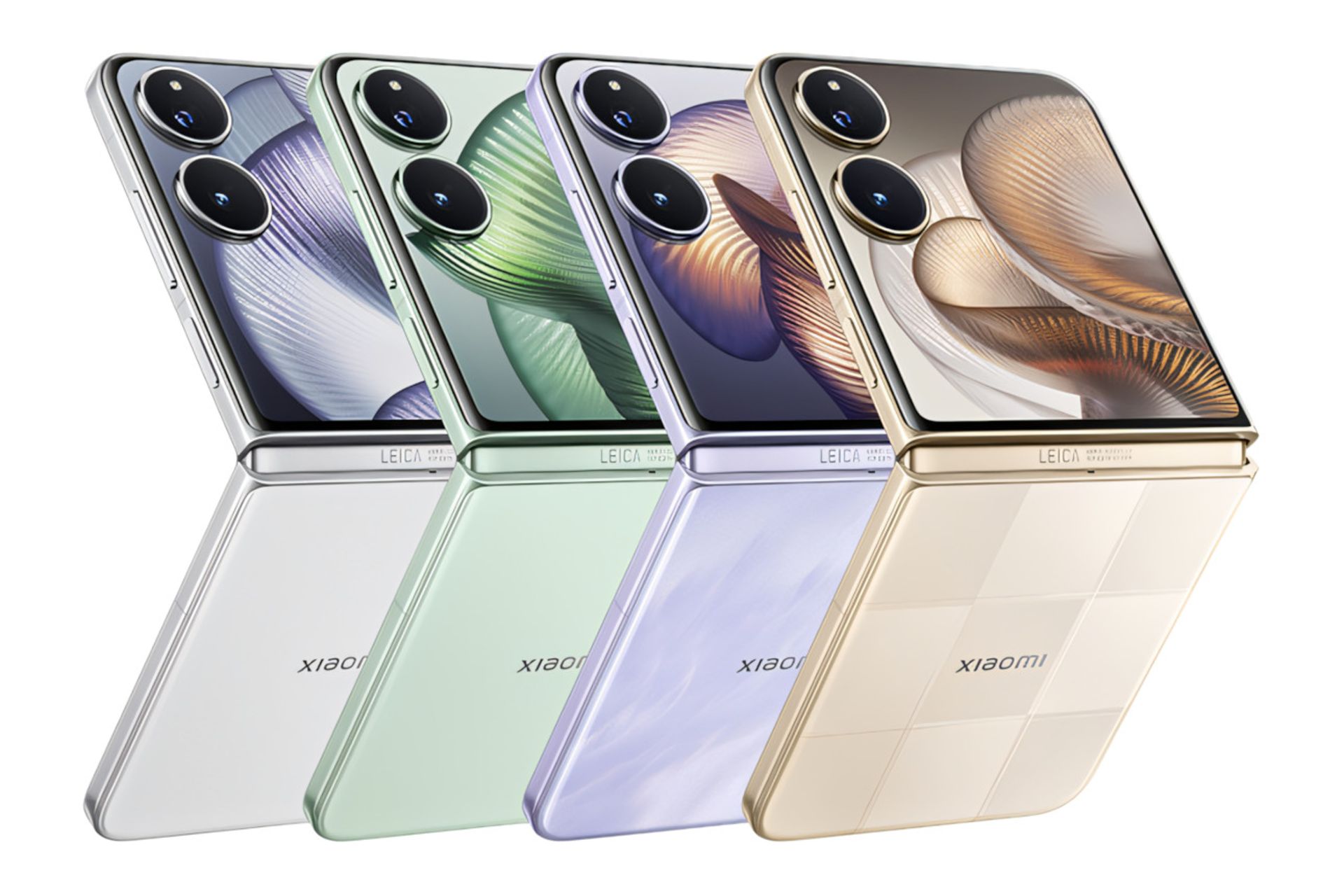 نمای جانبی گوشی موبایل میکس فلیپ 2 شیائومی در رنگ های مختلف / Xiaomi Mix Flip 2