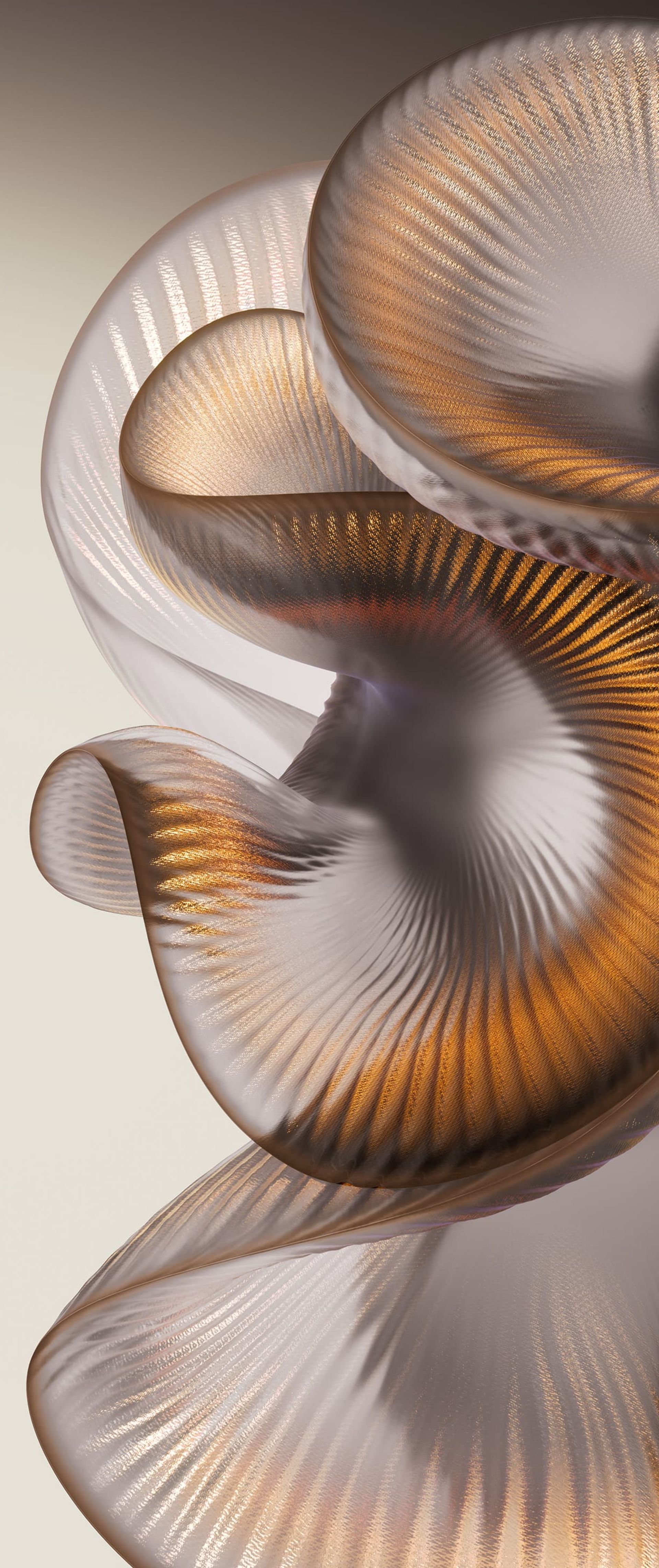 طرح گرافیکی مارپیچ به رنگ قهوه‌ای و نارنجی