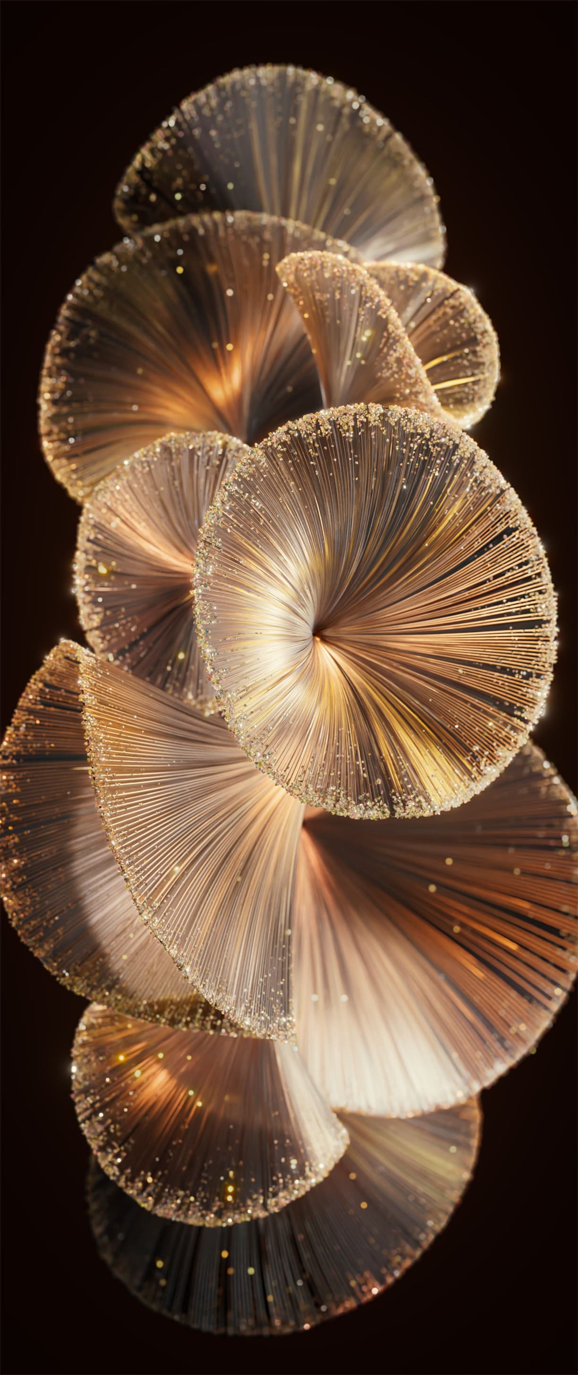 طرح گرافیکی قارچ‌مانند رنگ طلایی