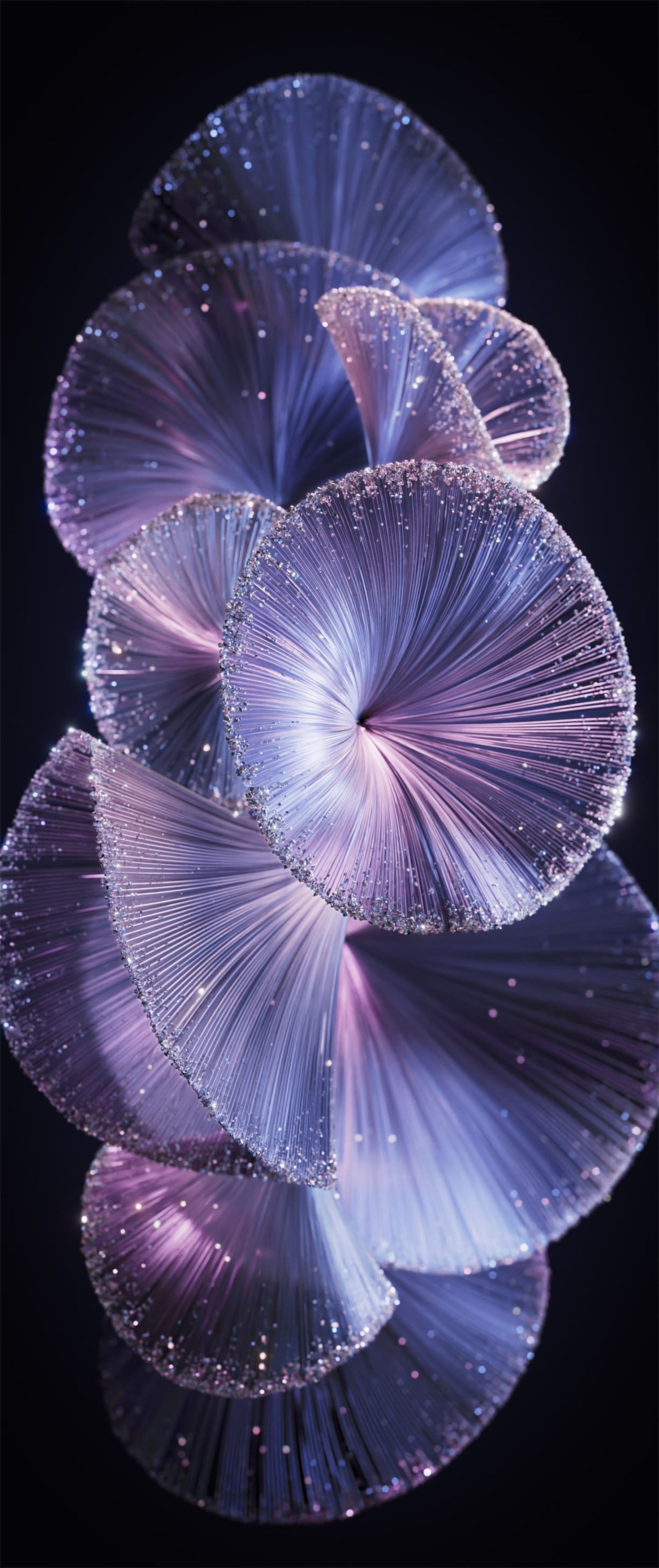 طرح گرافیکی قارچ‌مانند رنگ بنفش