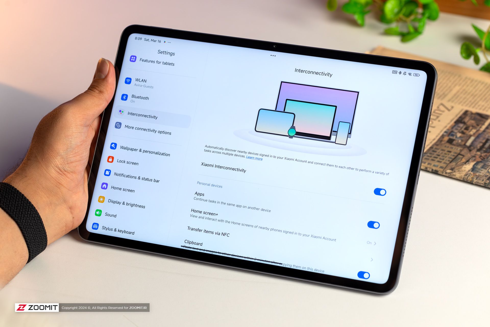 Interconnectivity feature on the Xiaomi Pad 6s Pro tablet