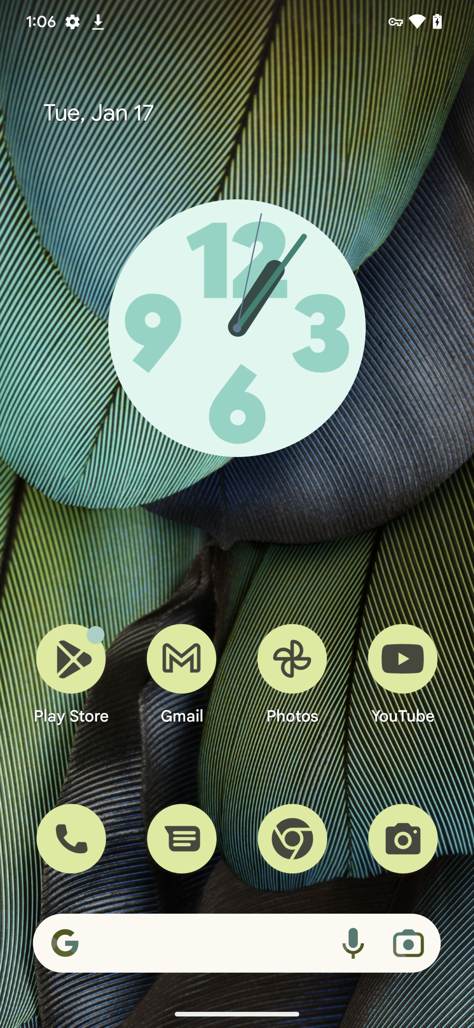 صفحه اصلی رابط کاربری Pixel UI گوگل