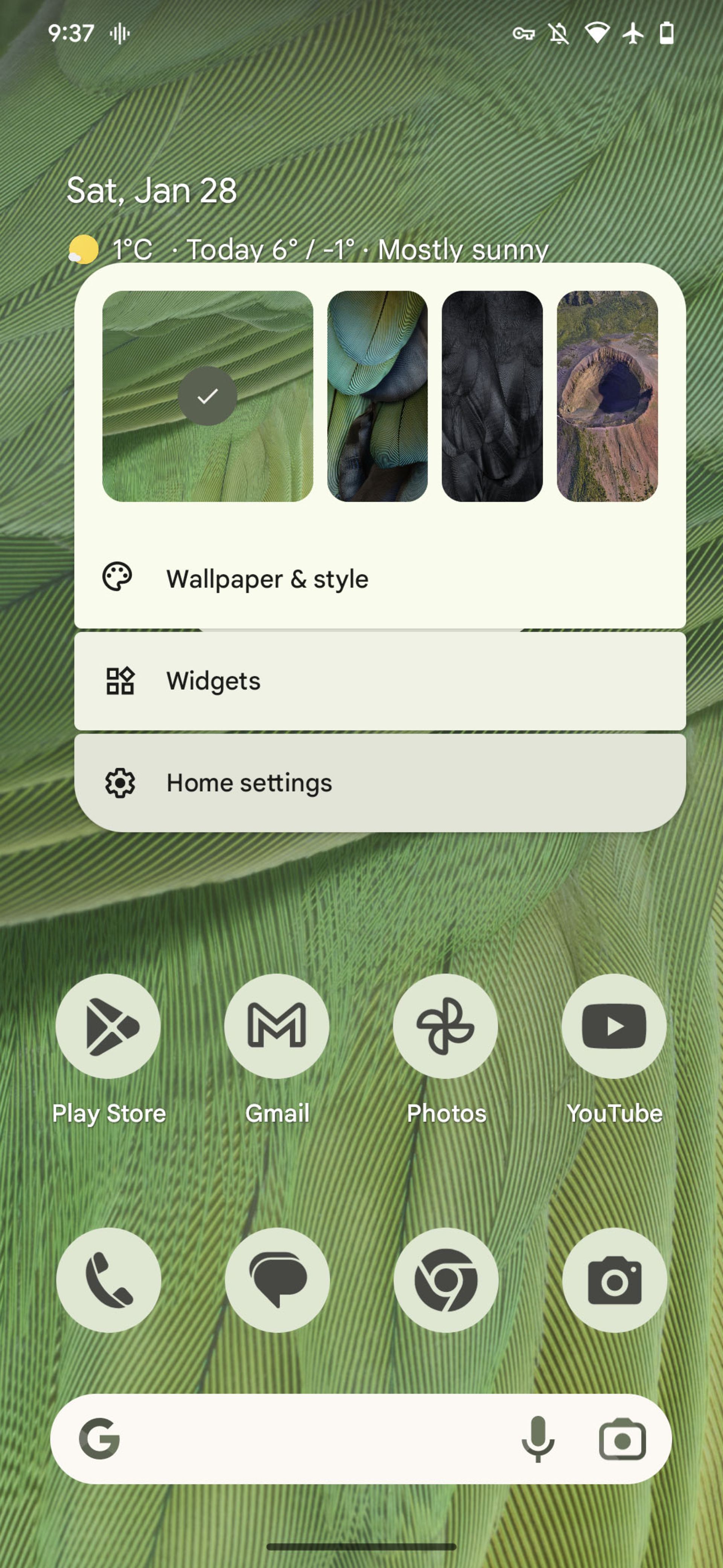 ویرایش صفحه اصلی رابط کاربری Pixel UI گوگل