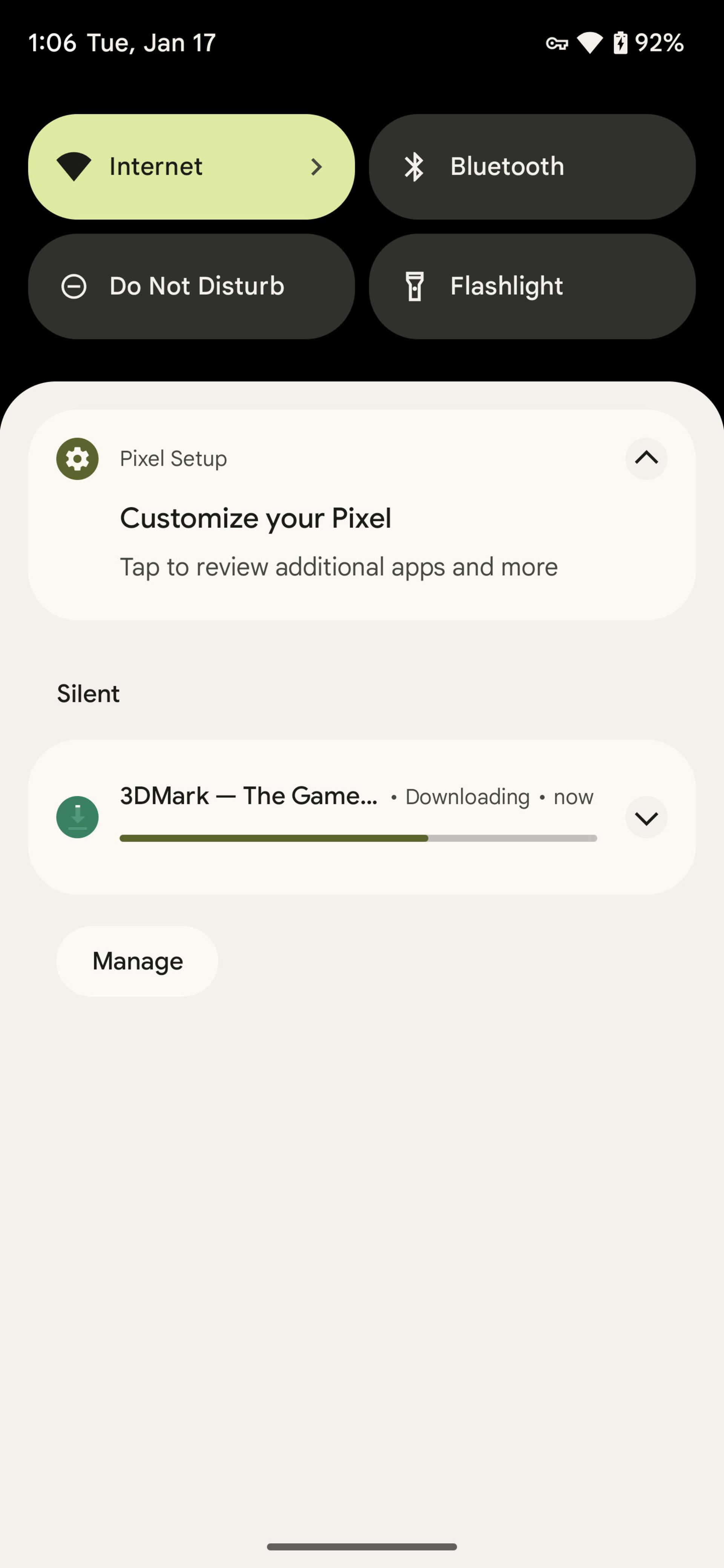 پنل اعلانات رابط کاربری Pixel UI گوگل