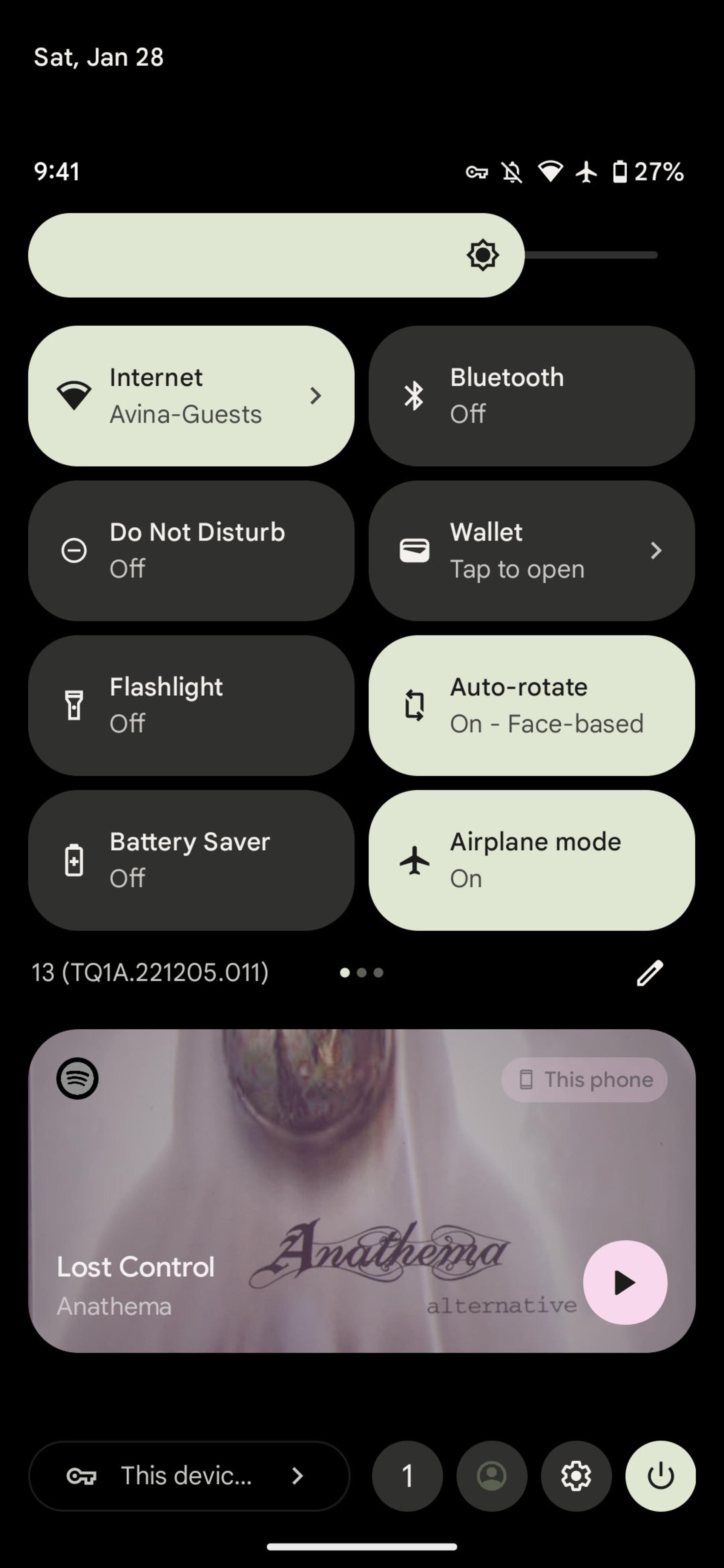 کنترل سنتر رابط کاربری Pixel UI گوگل