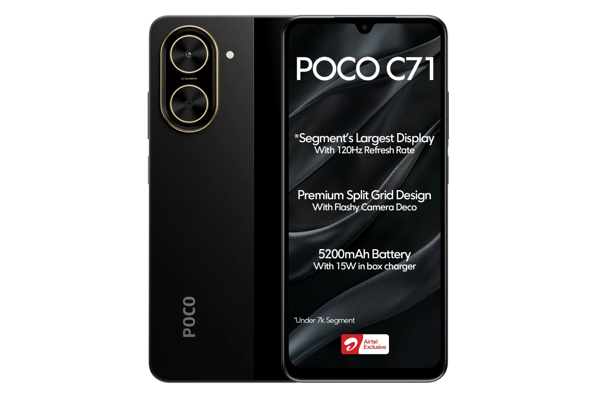 پنل جلو و پشت گوشی موبایل پوکو C71 شیائومی مشکی / Xiaomi Poco C71