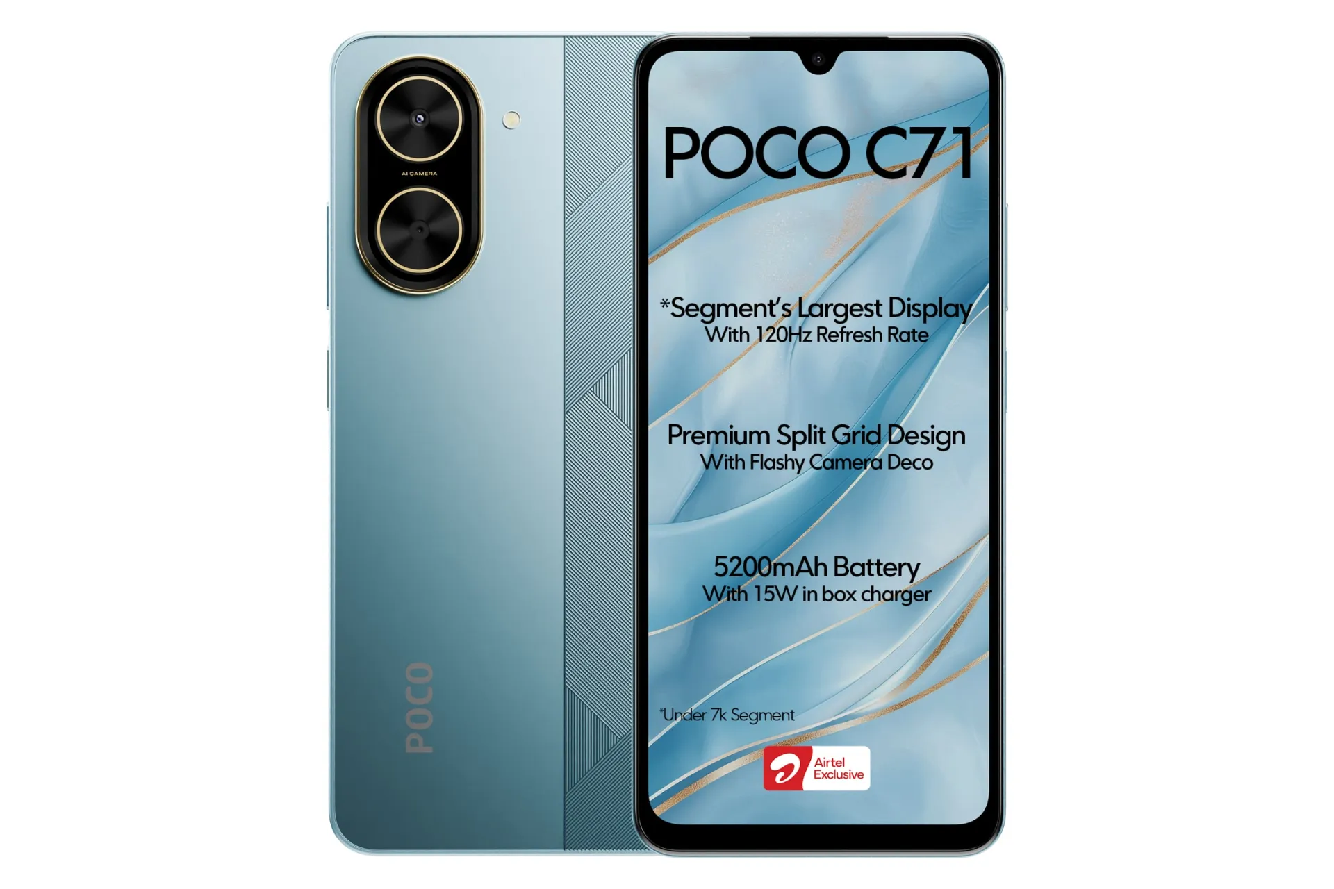 پنل جلو و پشت گوشی موبایل پوکو C71 شیائومی آبی / Xiaomi Poco C71