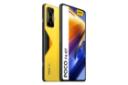 نمای نیمرخ گوشی موبایل پوکو F4 GT شیائومی / Xiaomi Poco F4 GT با نمایش نمایشگر، دوربین و لوگوی پنل پشت رنگ زرد